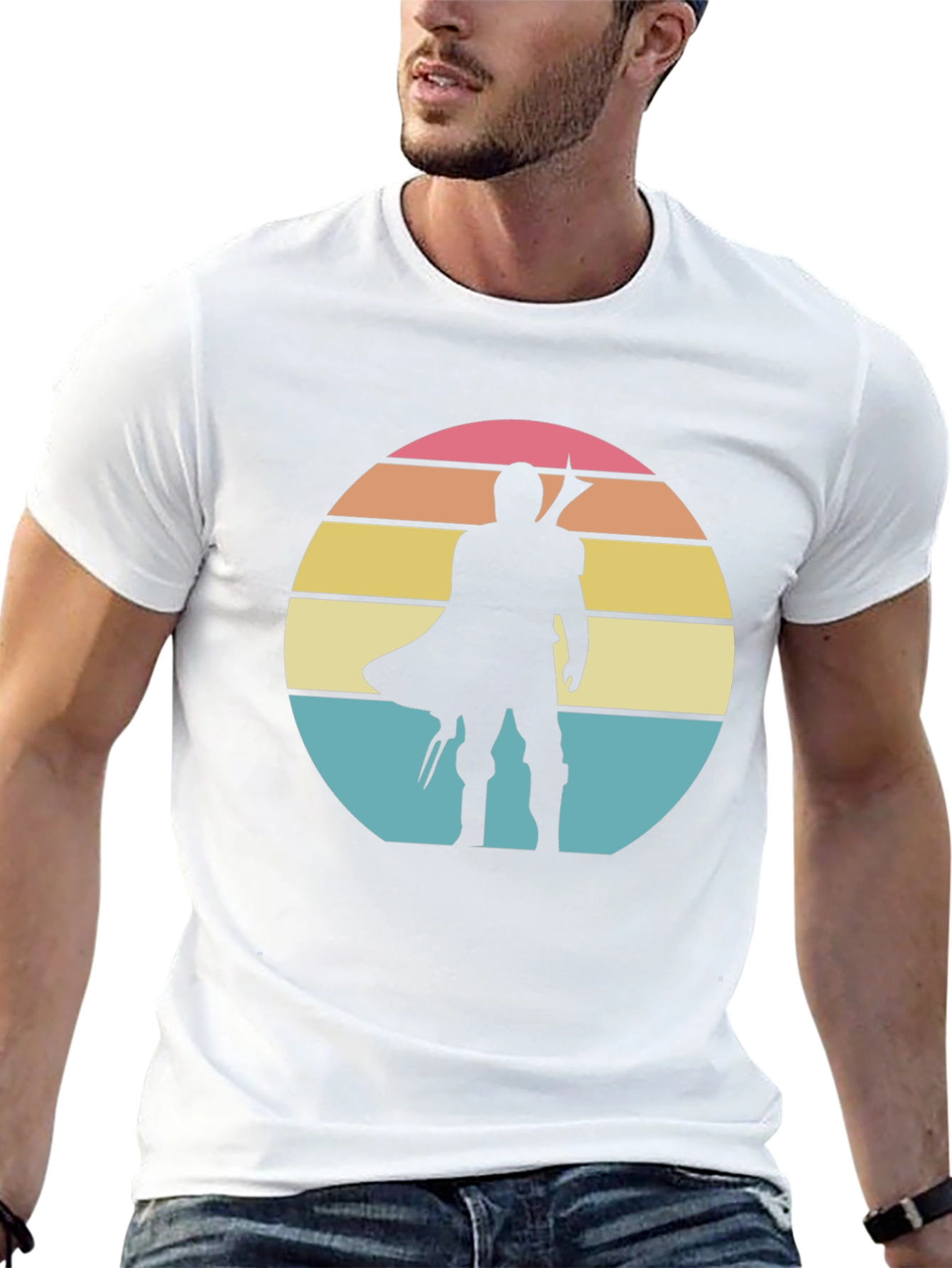 Retro Mandalorian Sunset T-Shirt - Black