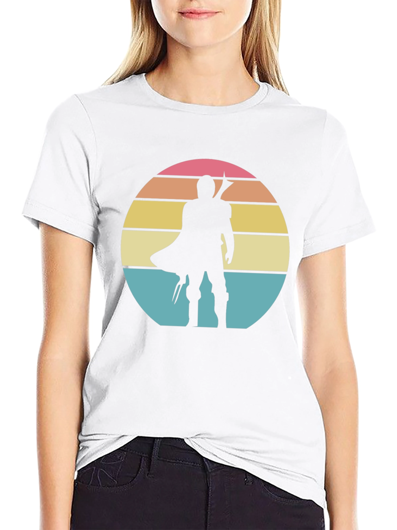 Retro Mandalorian Sunset T-Shirt - Black