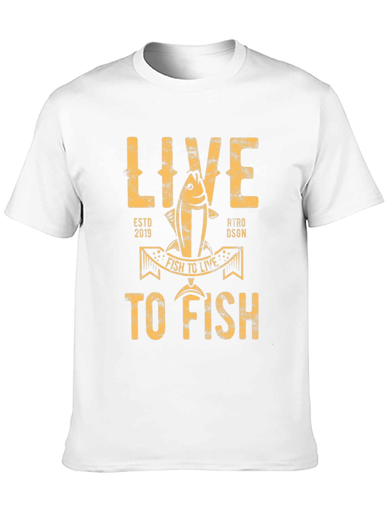 Live to Fish Graphic T-Shirt - Black Cotton Tee
