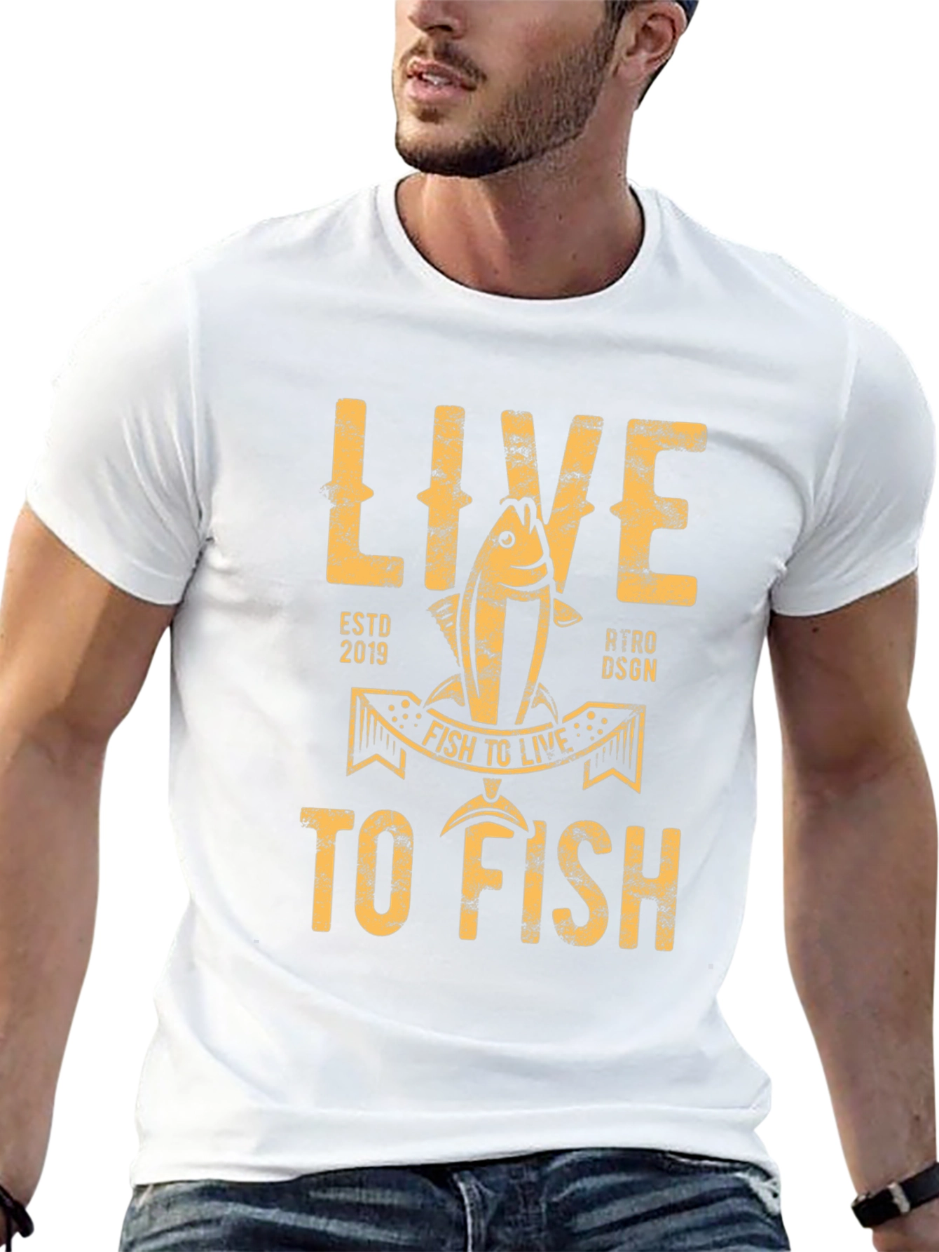 Live to Fish Graphic T-Shirt - Black Cotton Tee