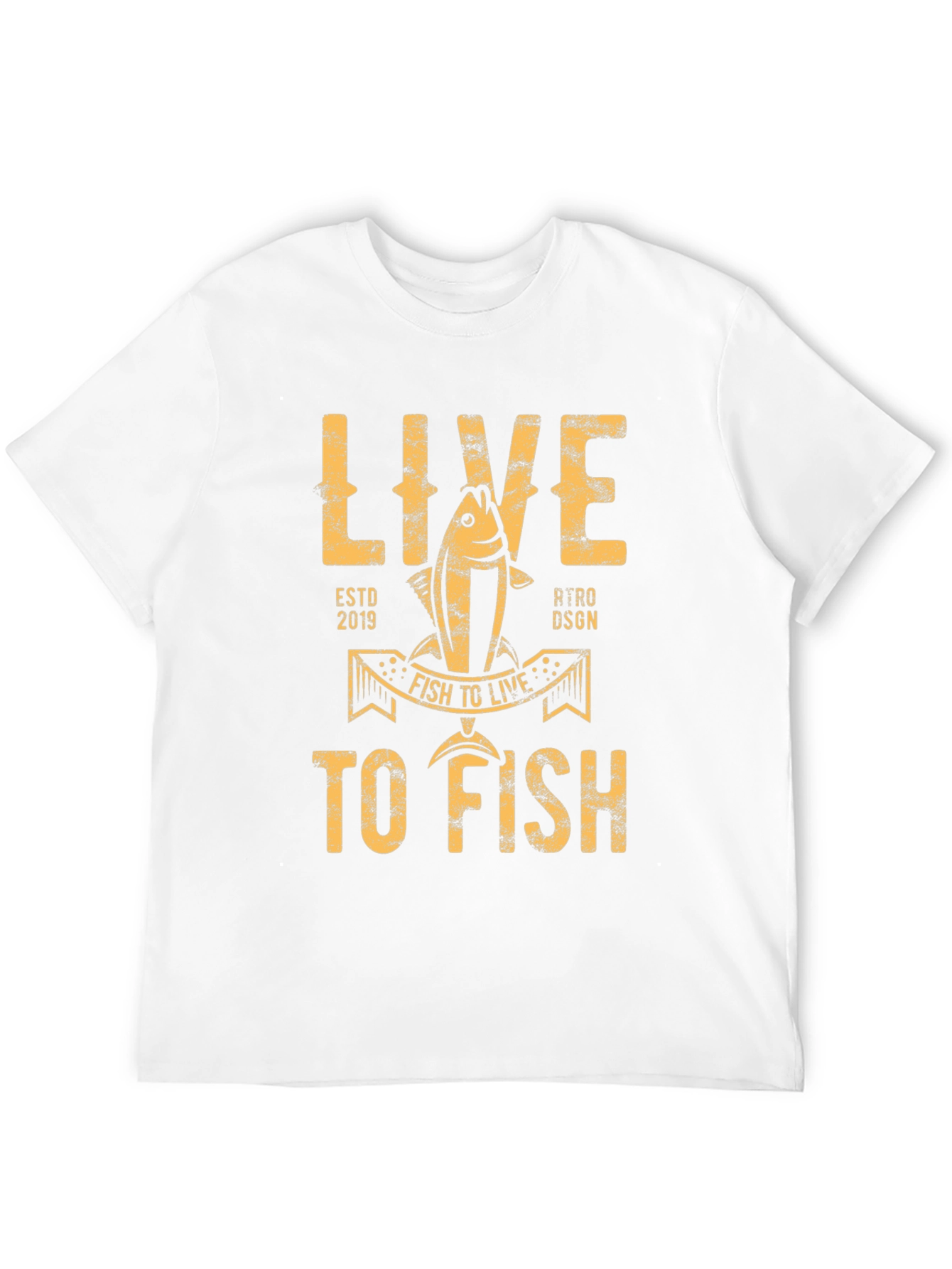 Live to Fish Graphic T-Shirt - Black Cotton Tee