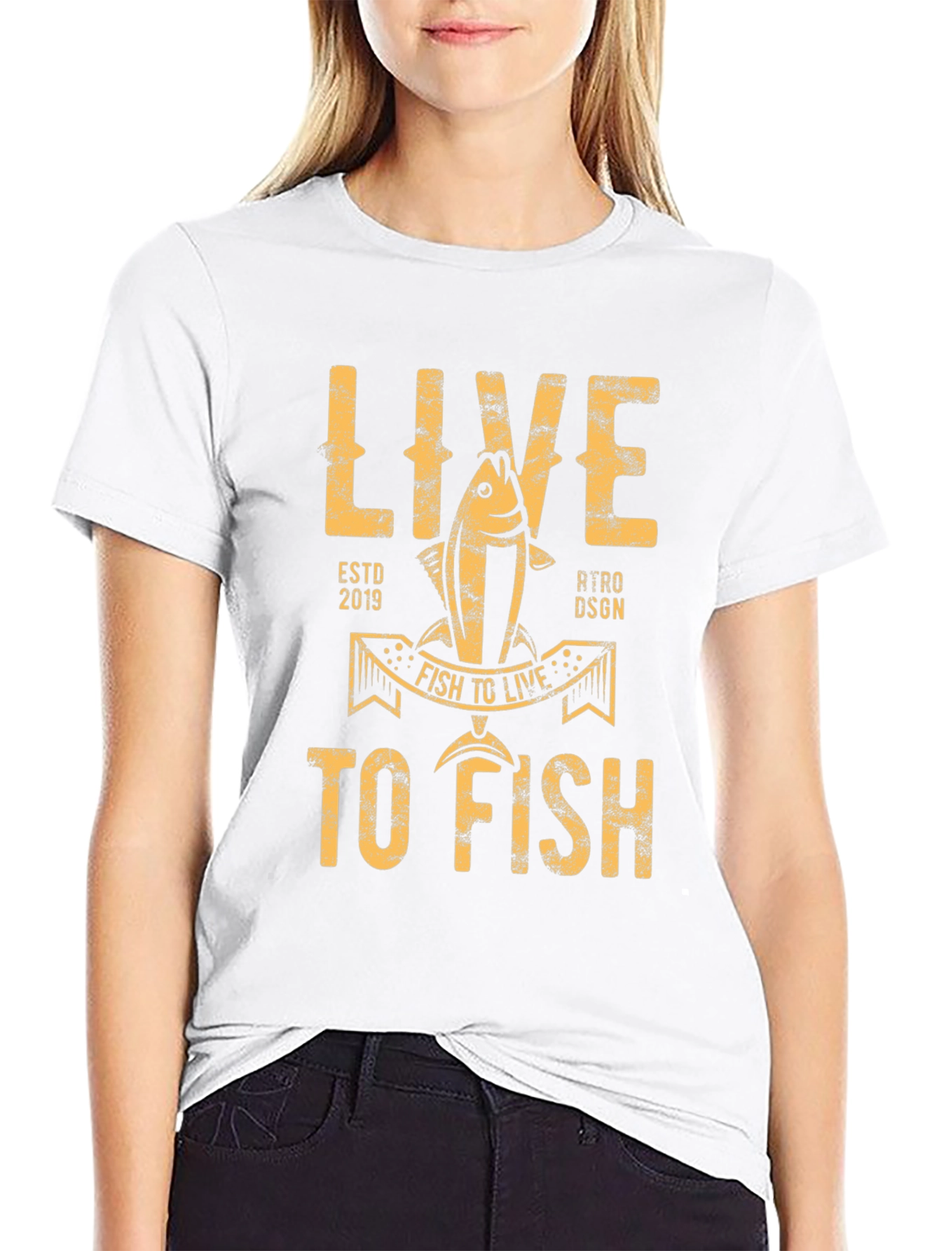 Live to Fish Graphic T-Shirt - Black Cotton Tee