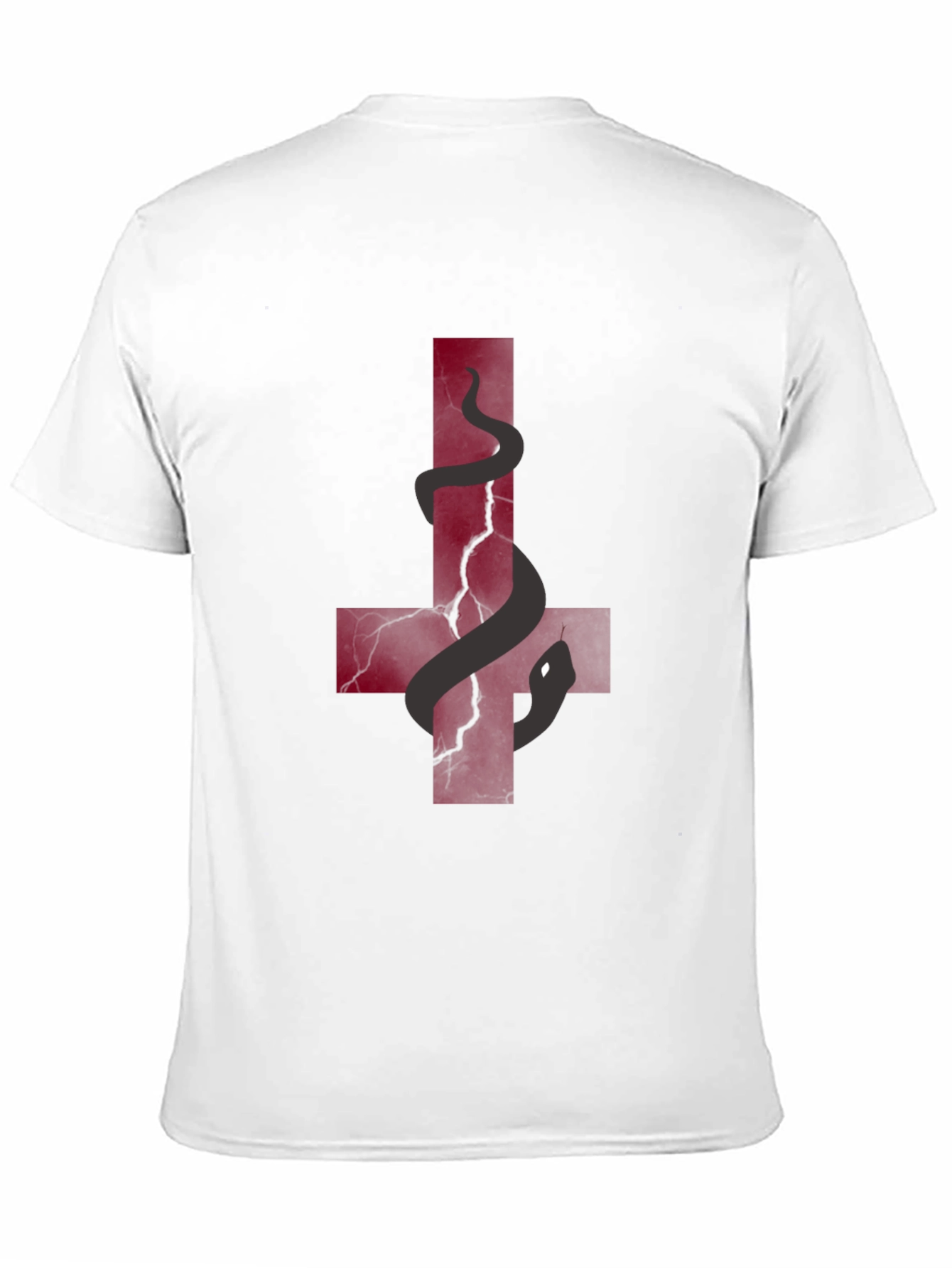Inverted Cross Snake Graphic Tee - Black Cotton