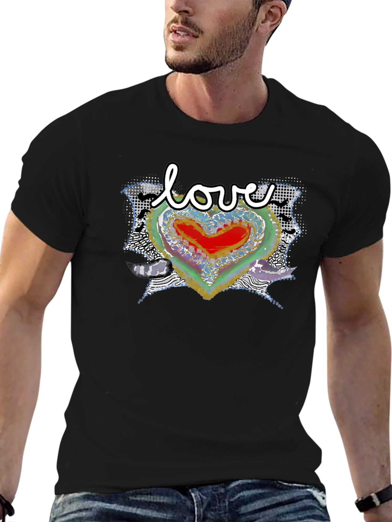 Love Heart Graphic Tee - Modern Art