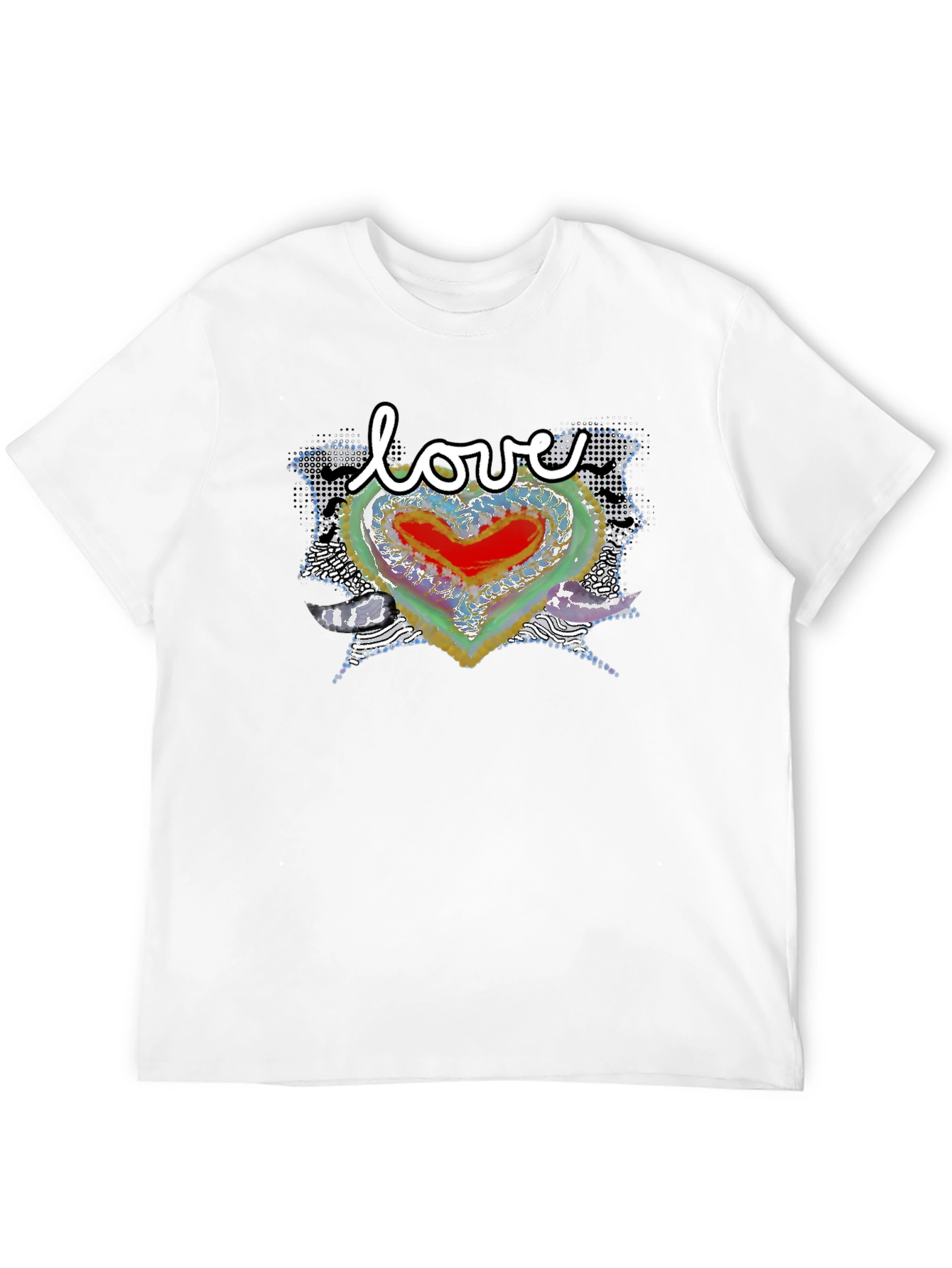 Love Heart Graphic Tee - Modern Art