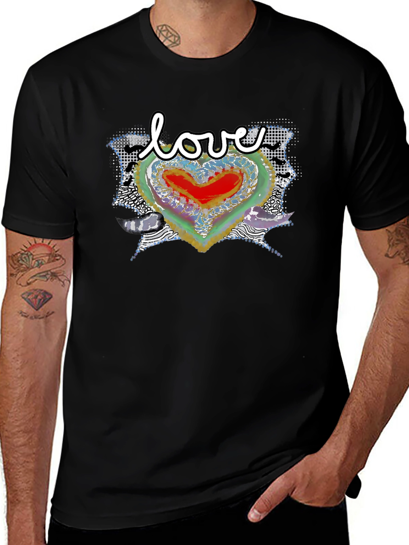 Love Heart Graphic Tee - Modern Art