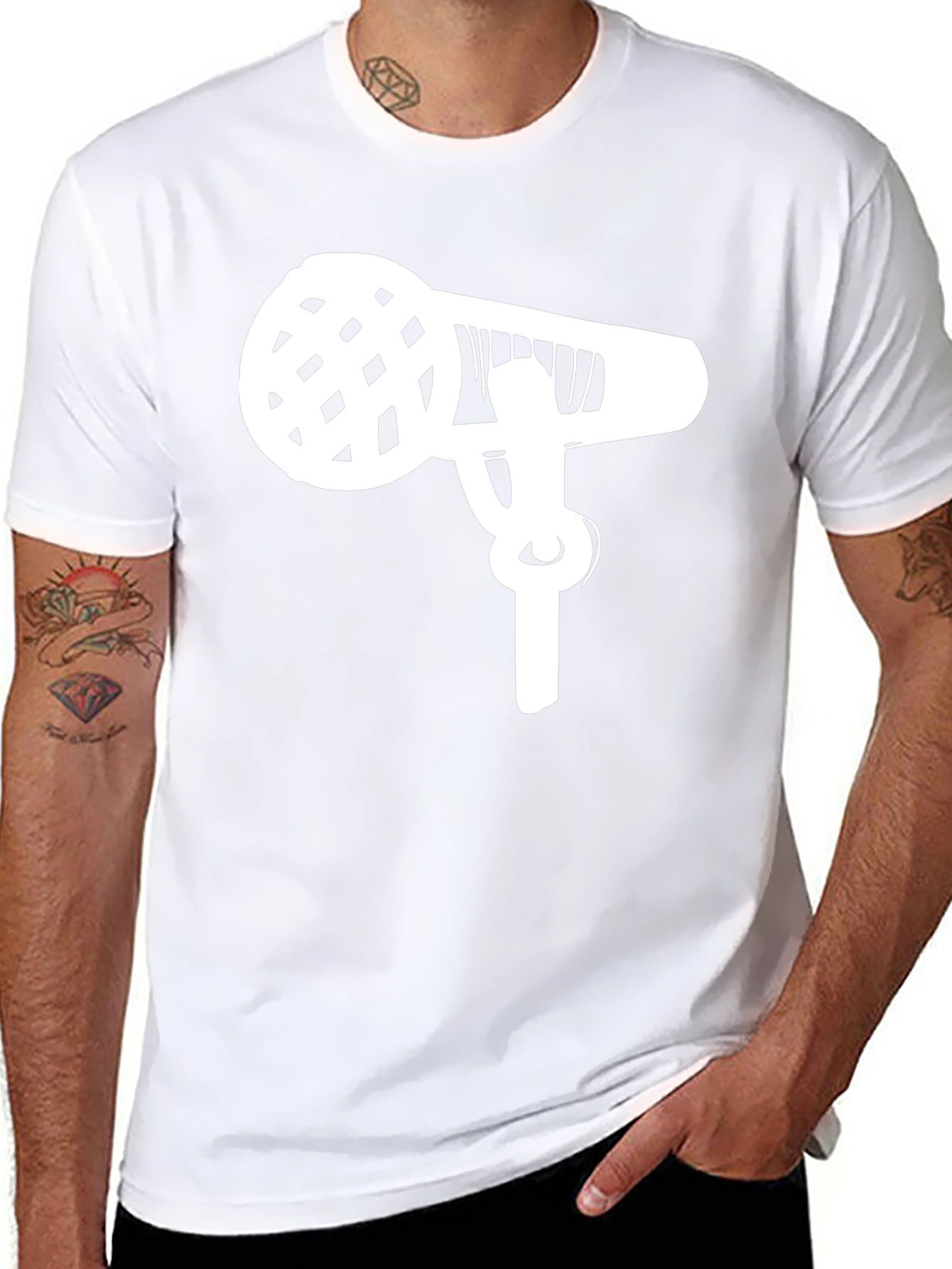 Microphone Graphic Tee - Black Cotton Casual Shirt