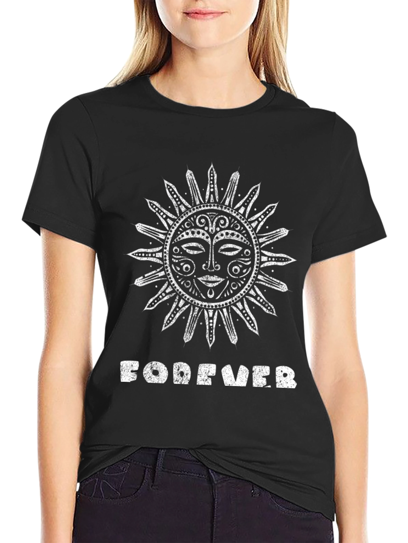 Celestial Sun Forever Graphic Print Tee