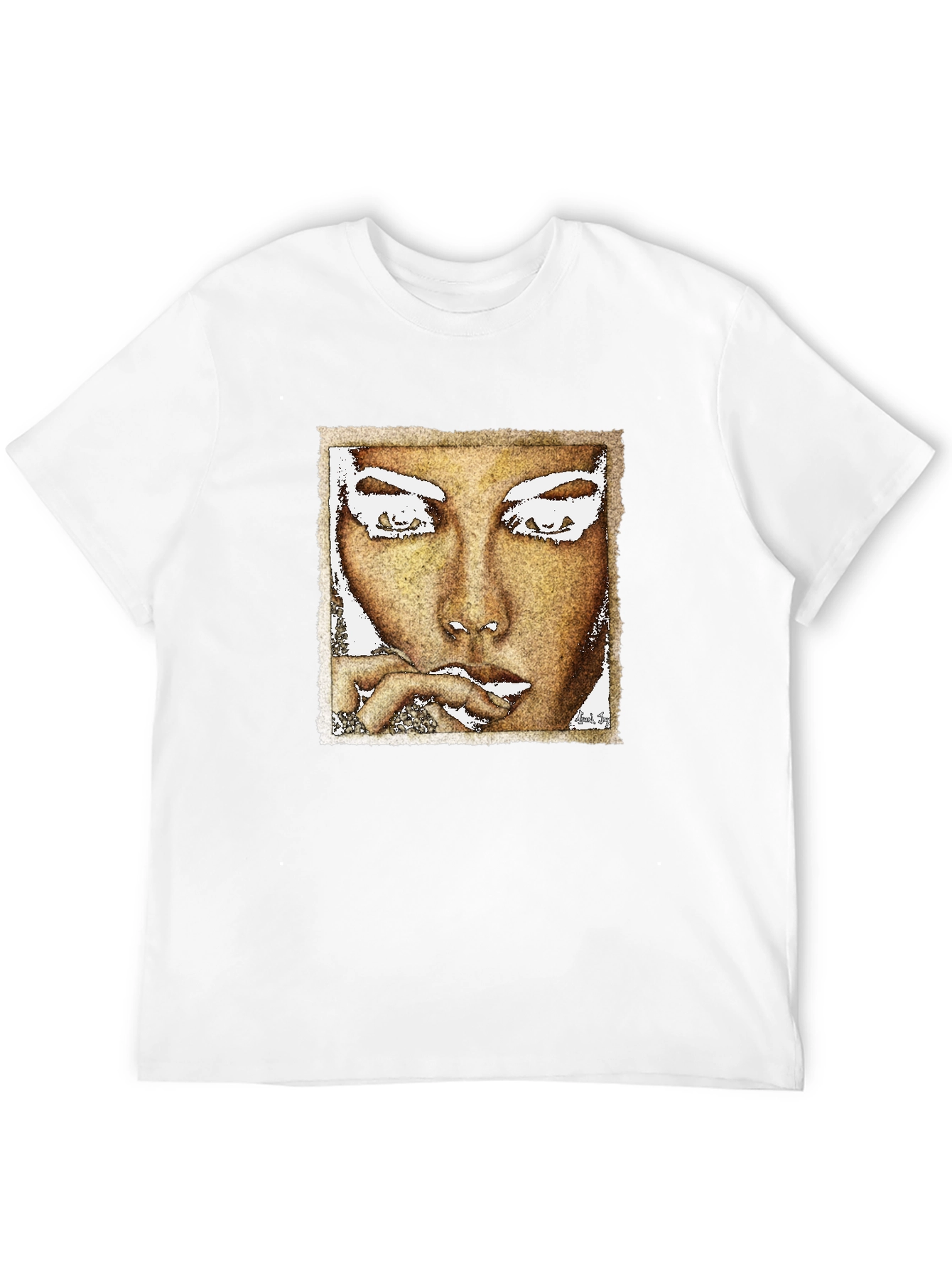 Abstract Face Graphic Black T-Shirt
