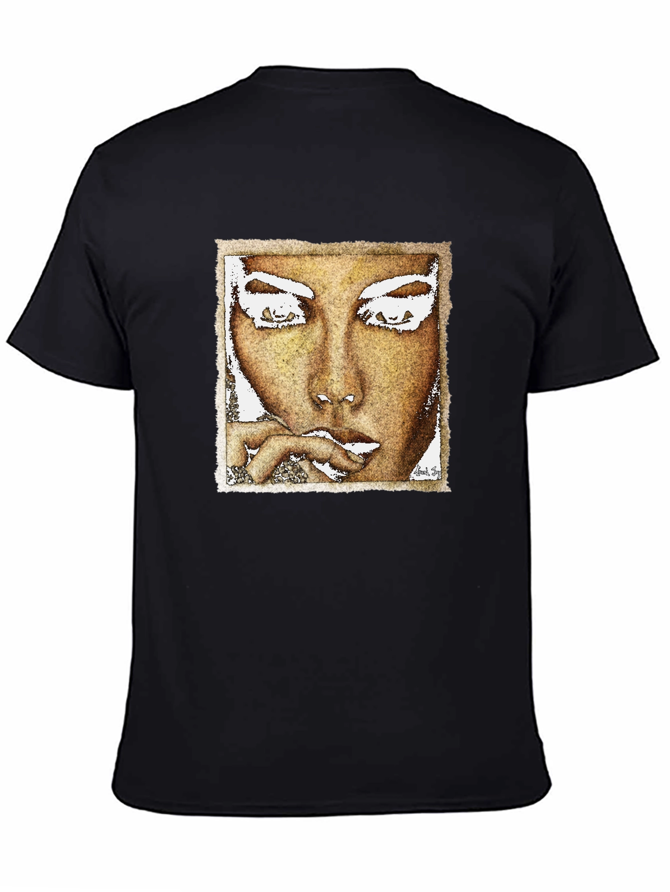 Abstract Face Graphic Black T-Shirt