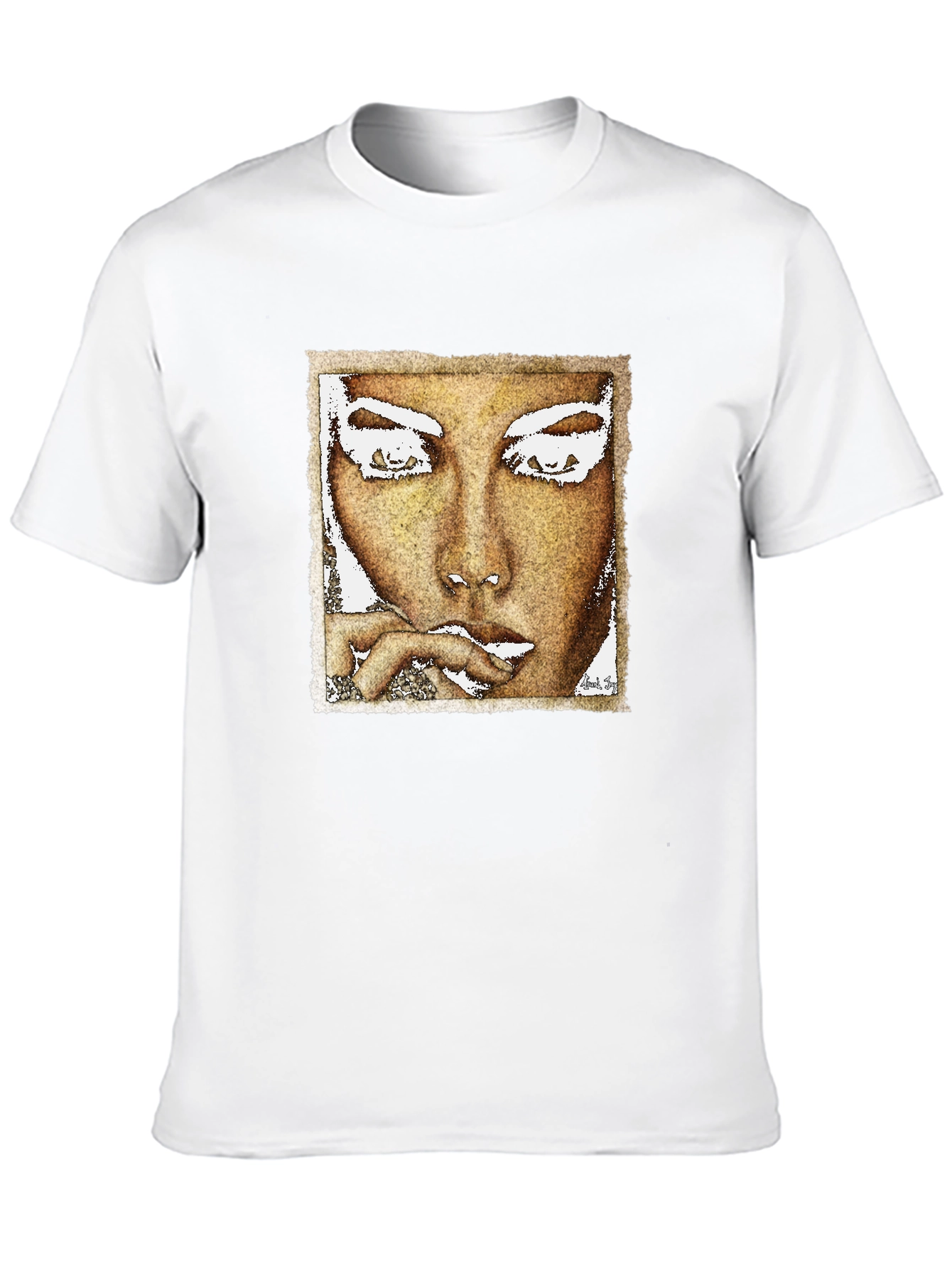 Abstract Face Graphic Black T-Shirt