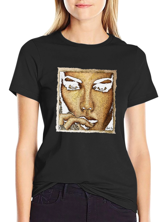 Abstract Face Graphic Black T-Shirt