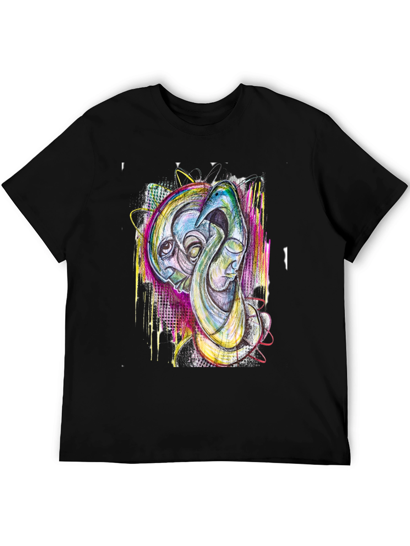 Abstract Art Print Black T-Shirt