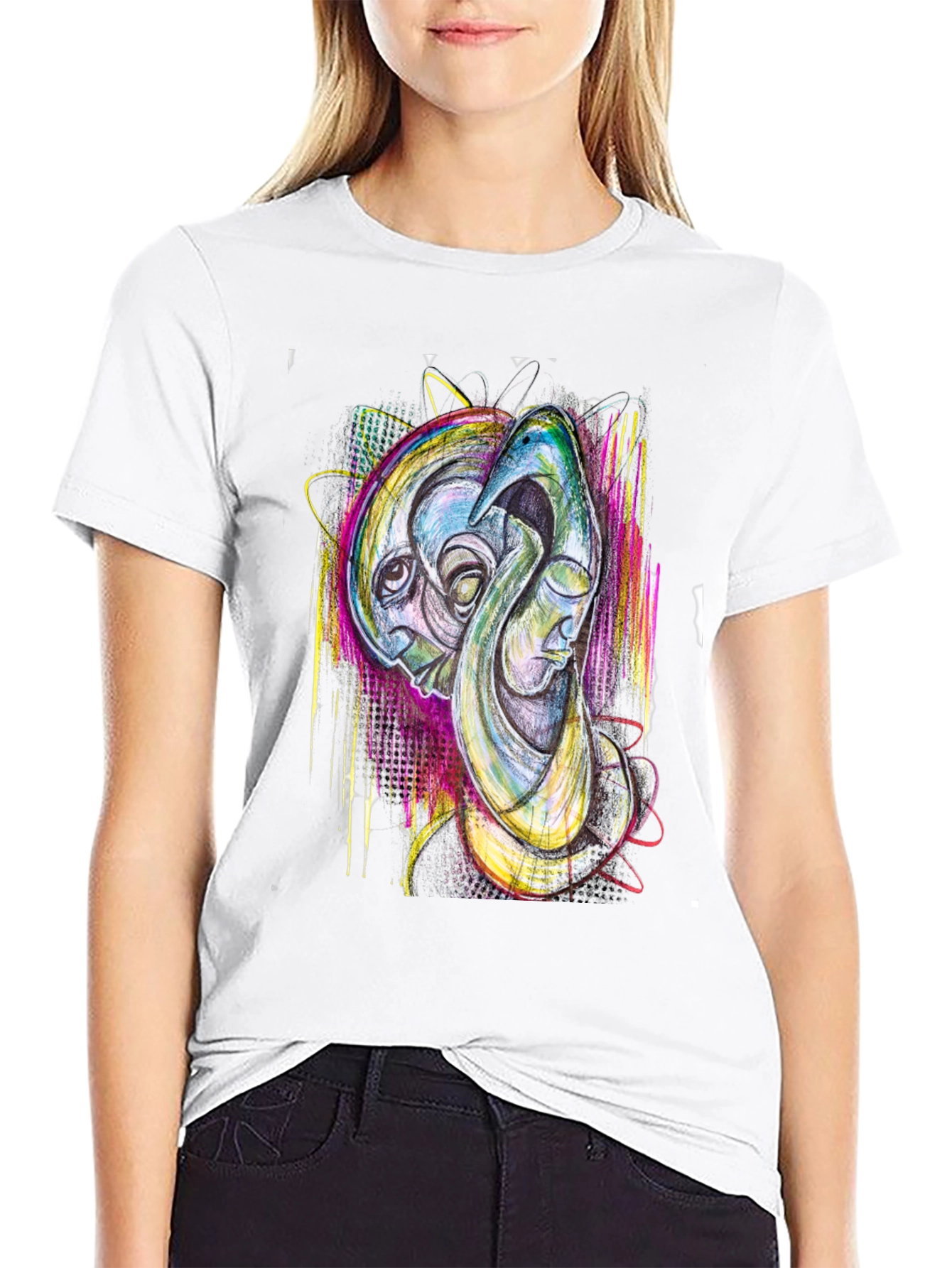 Abstract Art Print Black T-Shirt
