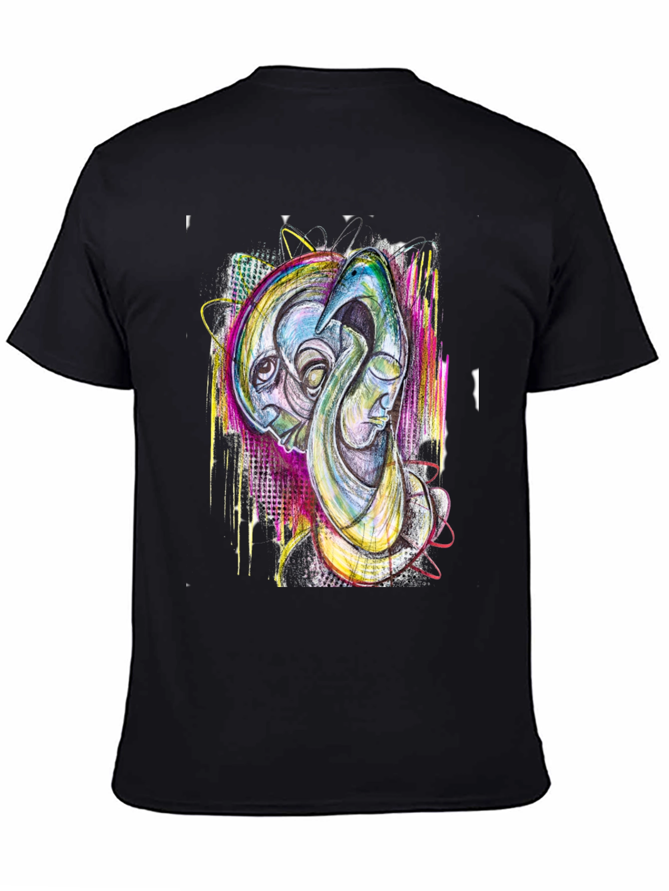 Abstract Art Print Black T-Shirt