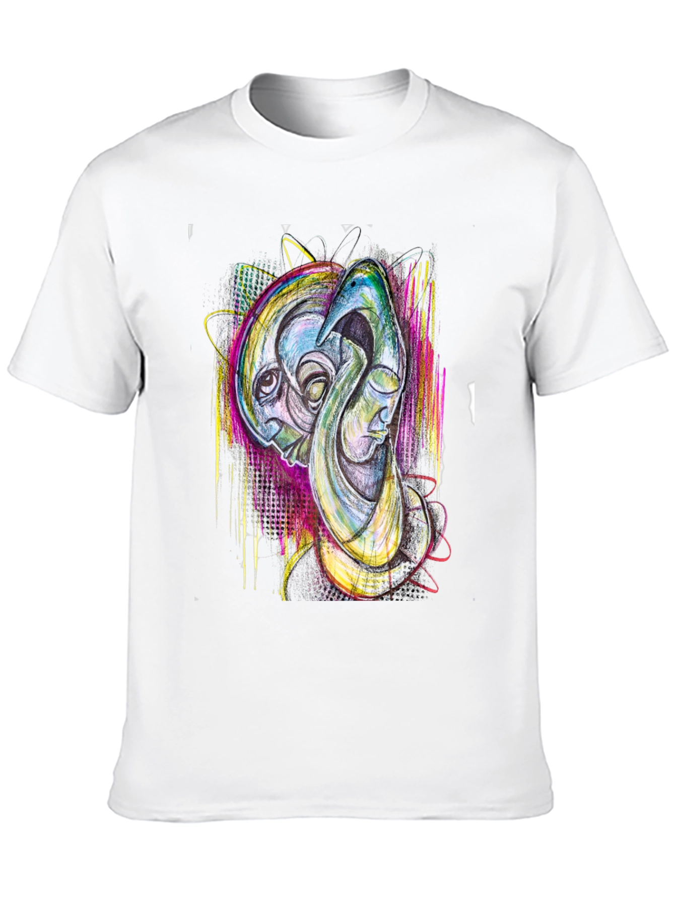 Abstract Art Print Black T-Shirt