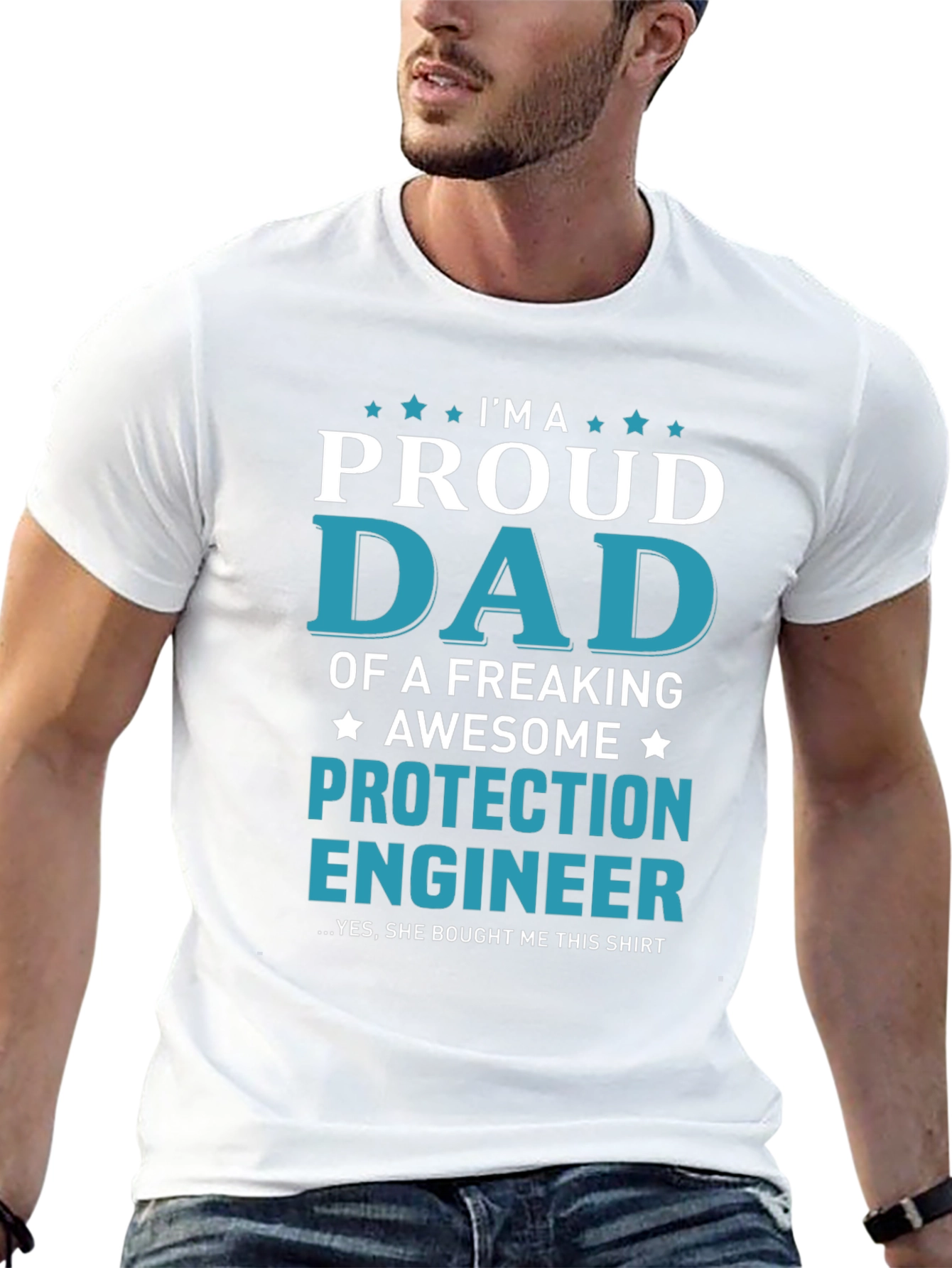 Proud Dad Protection Engineer Graphic T-Shirt