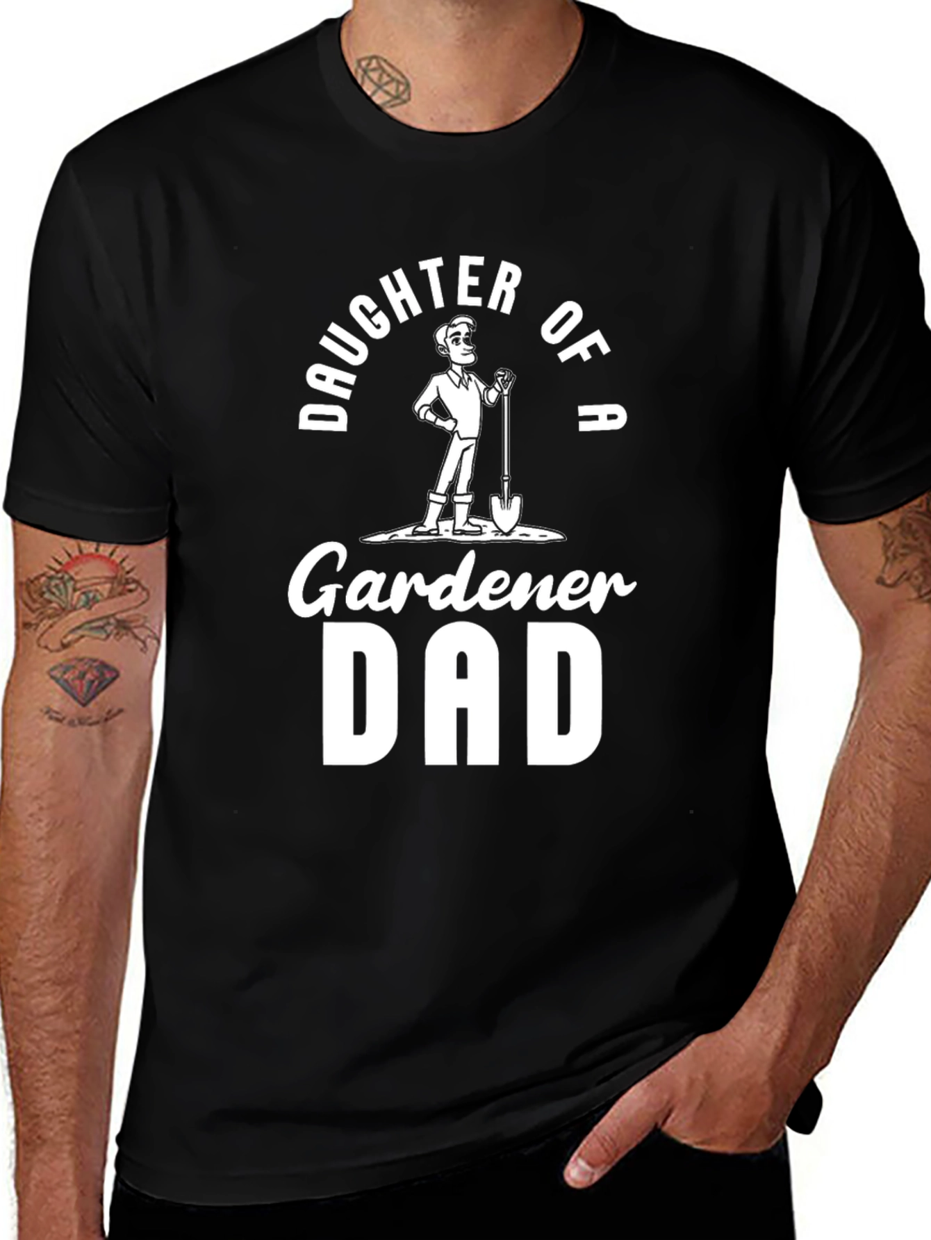 Daughter of a Gardener Dad T-Shirt - Black