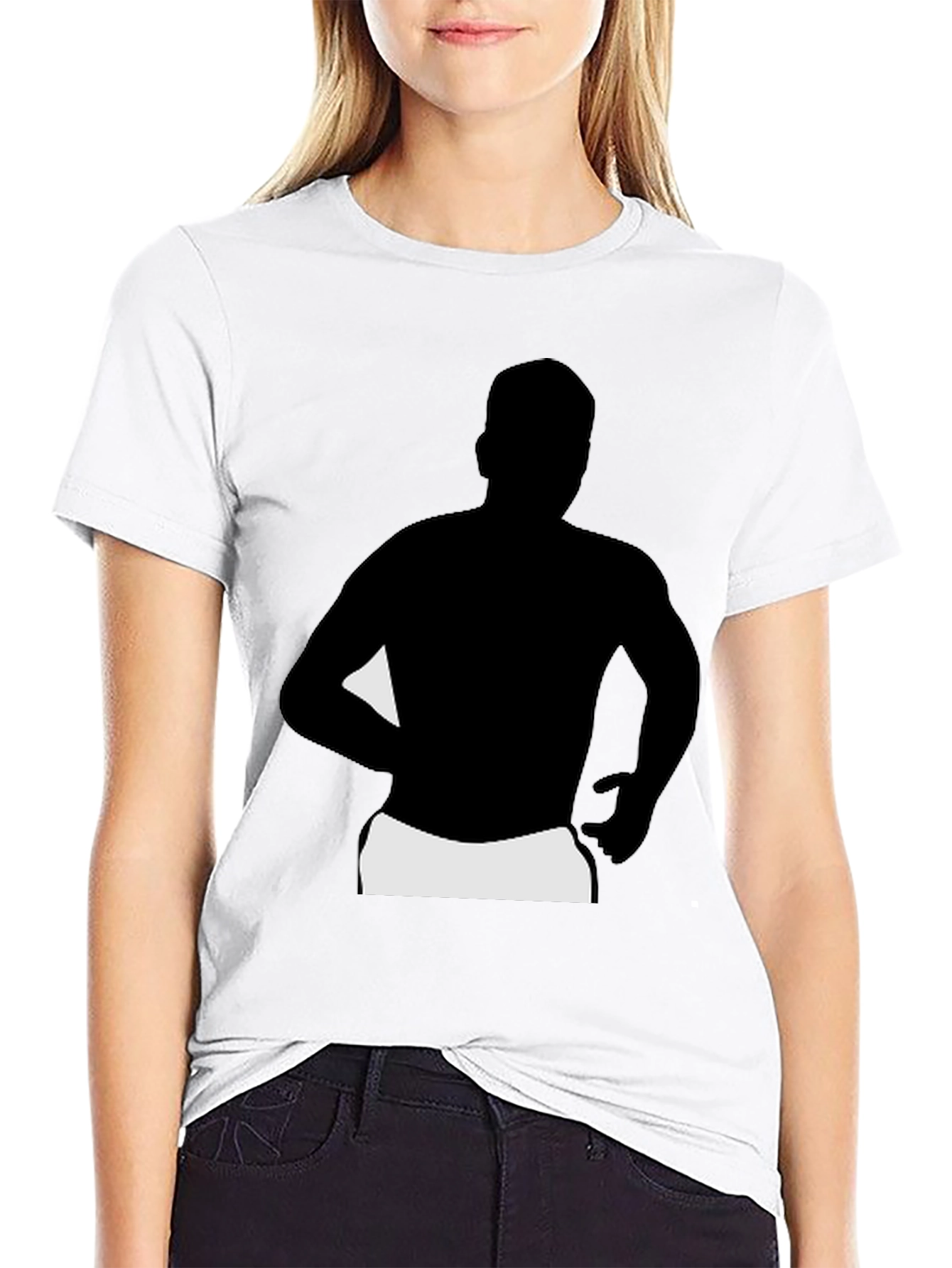 Black T-Shirt with Silhouette Graphic