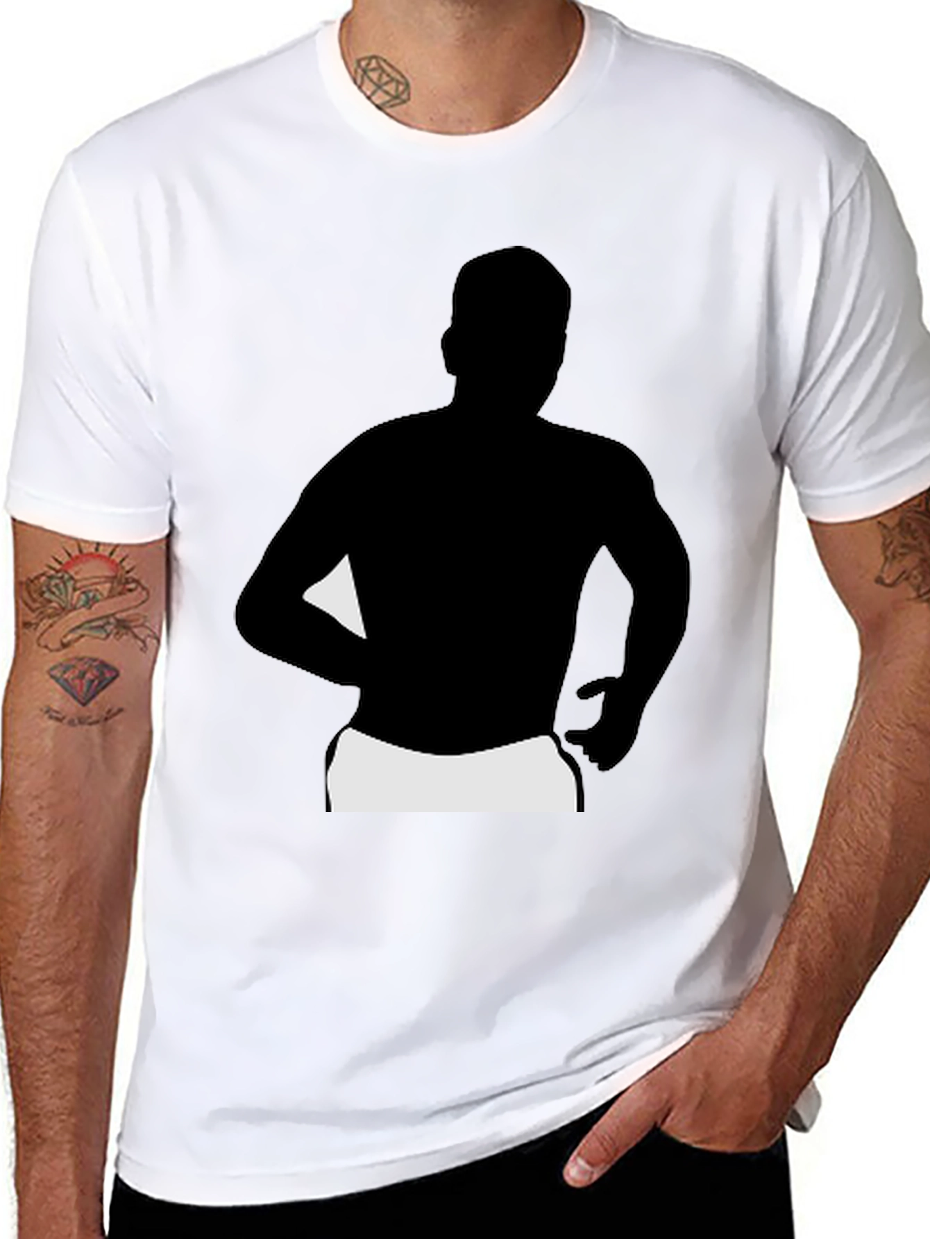 Black T-Shirt with Silhouette Graphic