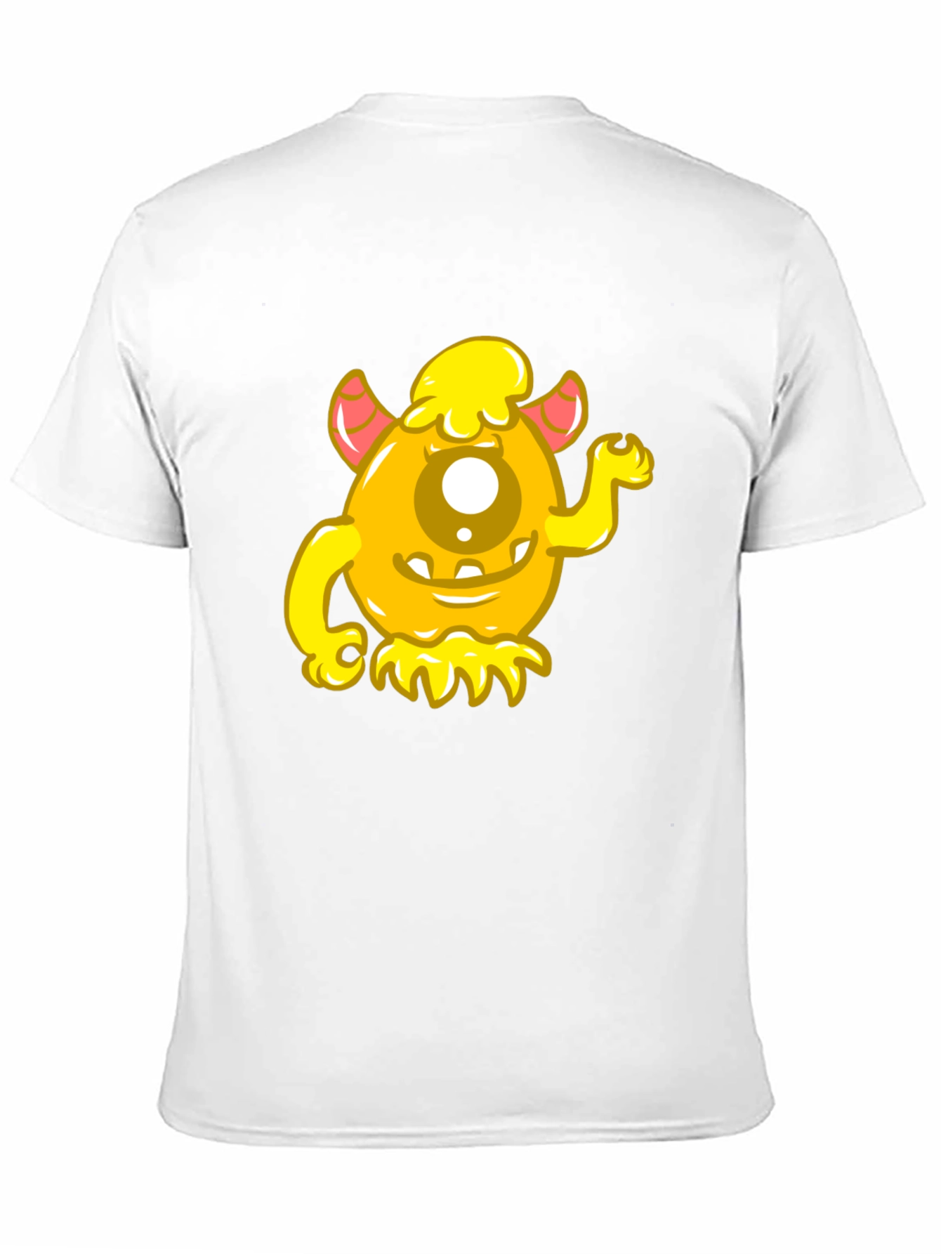 Funny Yellow Monster Graphic Tee - Black Cotton Shirt