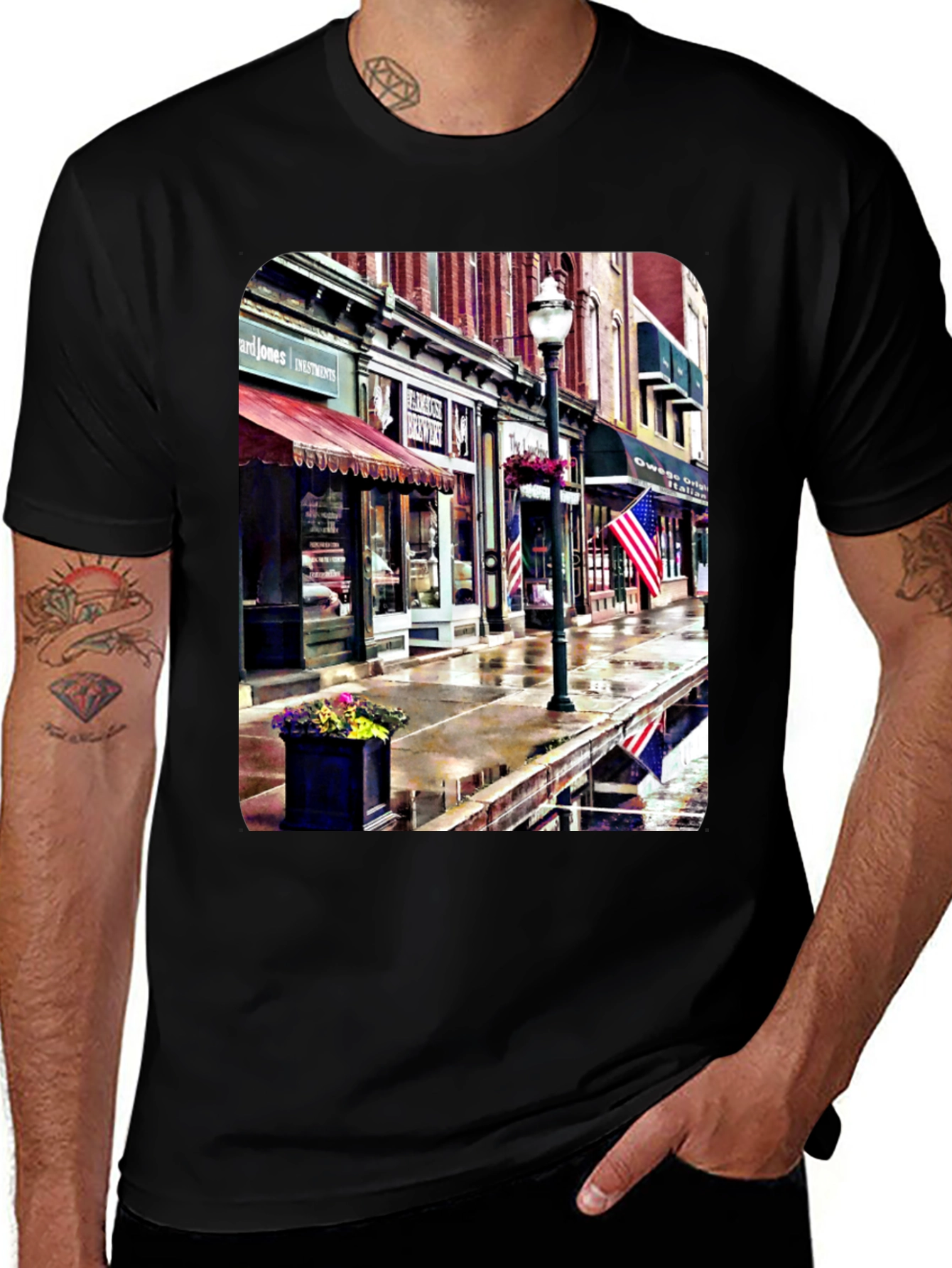 Downtown Street View Graphic T-Shirt