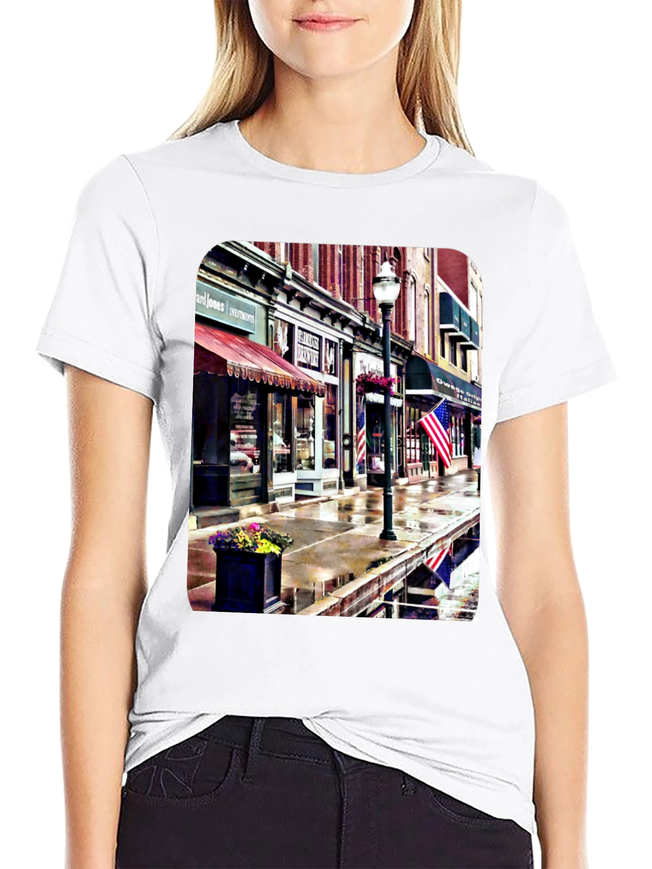 Downtown Street View Graphic T-Shirt
