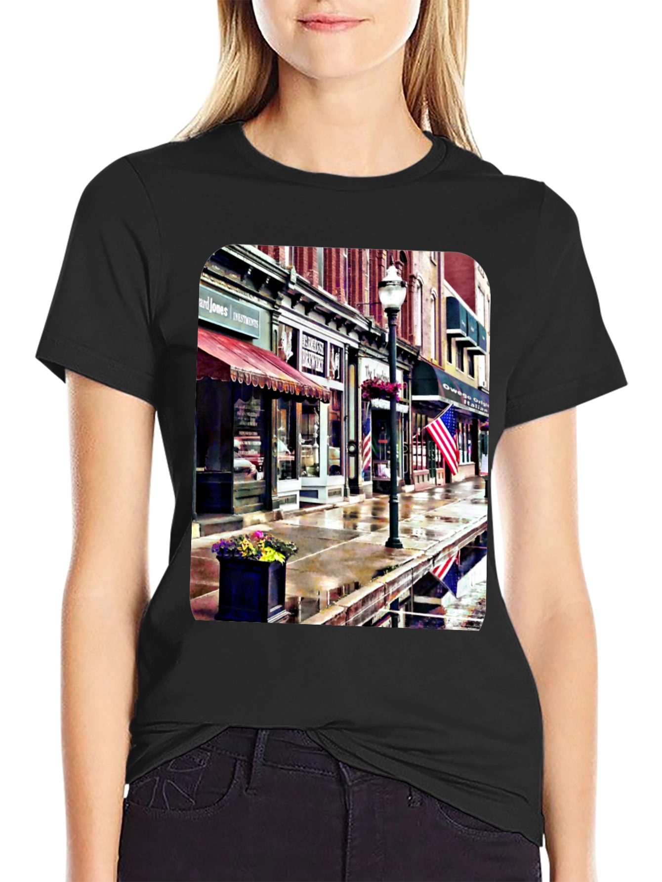 Downtown Street View Graphic T-Shirt