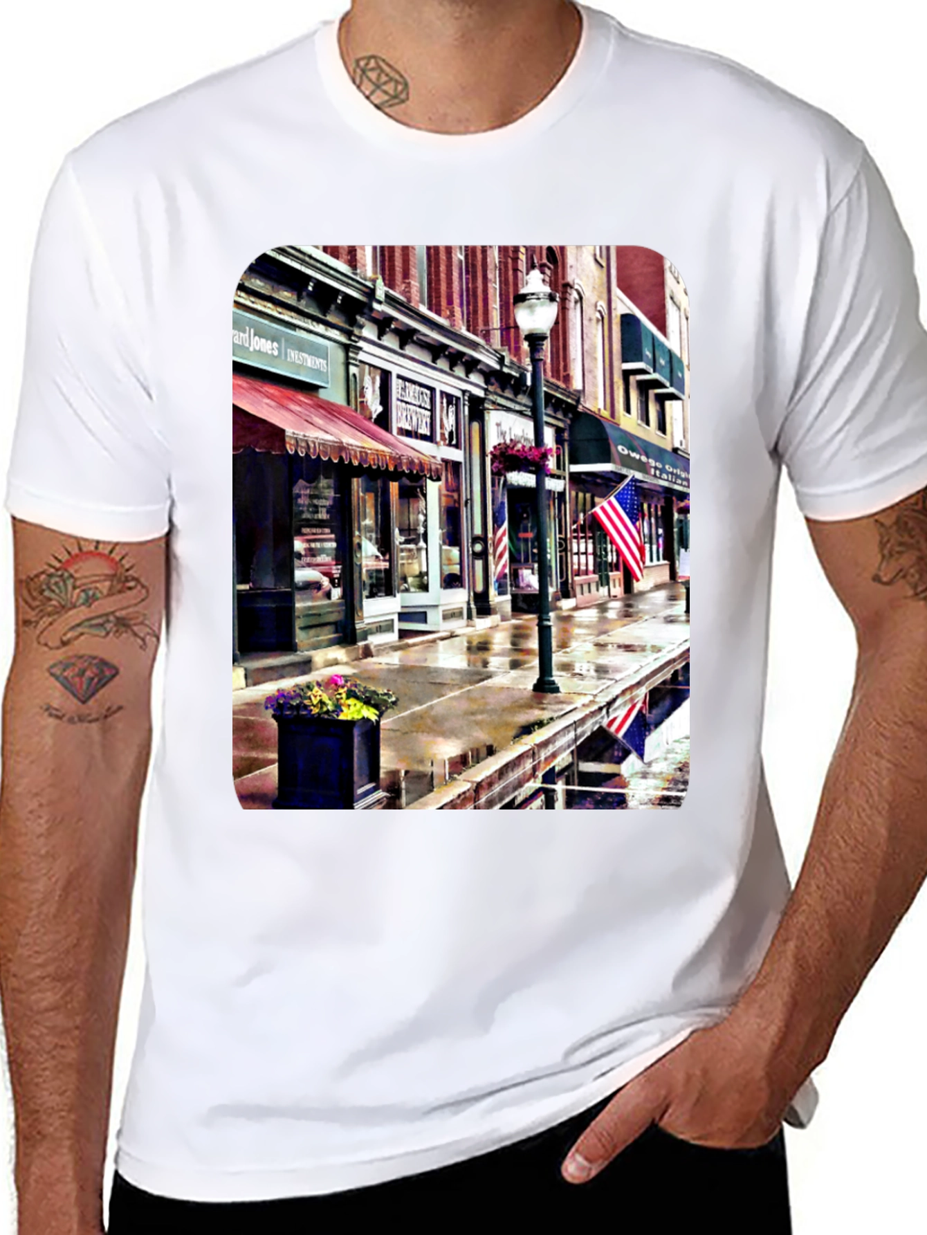 Downtown Street View Graphic T-Shirt