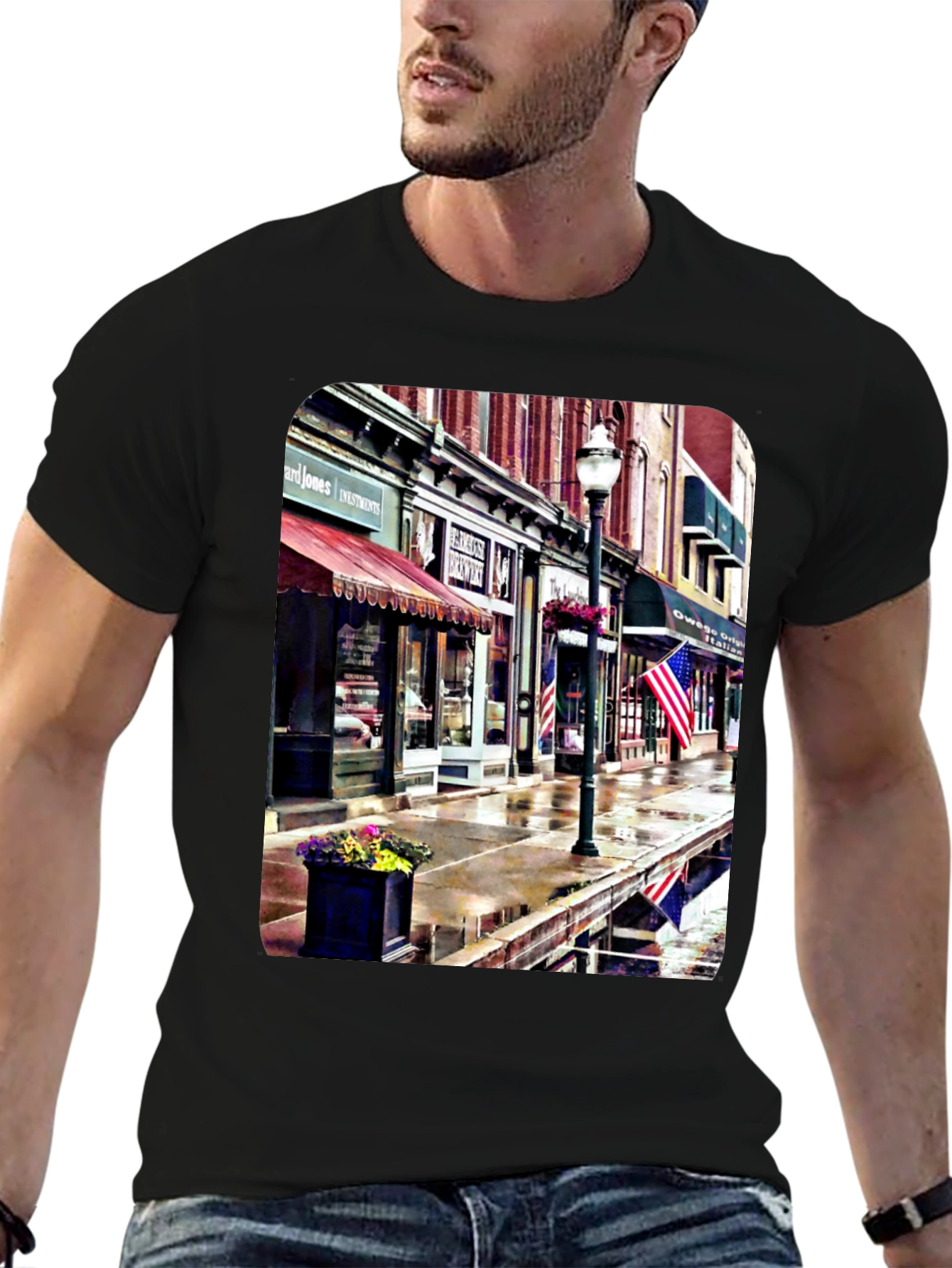 Downtown Street View Graphic T-Shirt