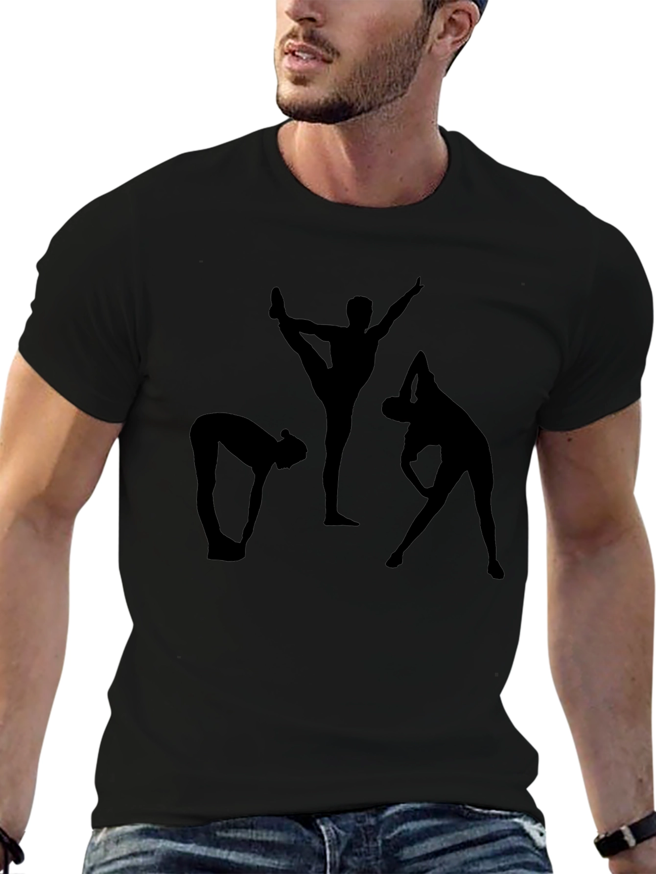Yoga Silhouette Graphic Black T-Shirt