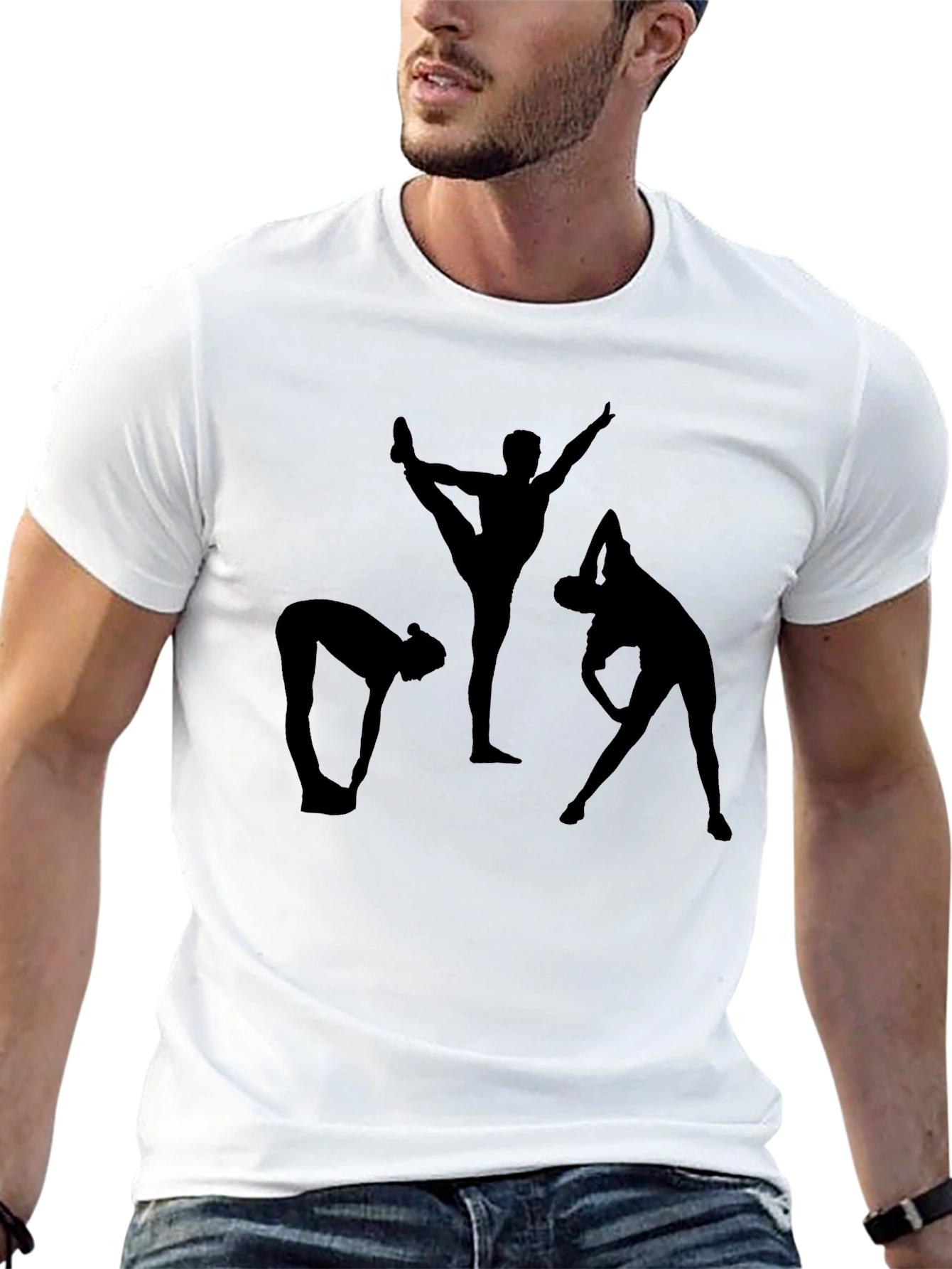 Yoga Silhouette Graphic Black T-Shirt