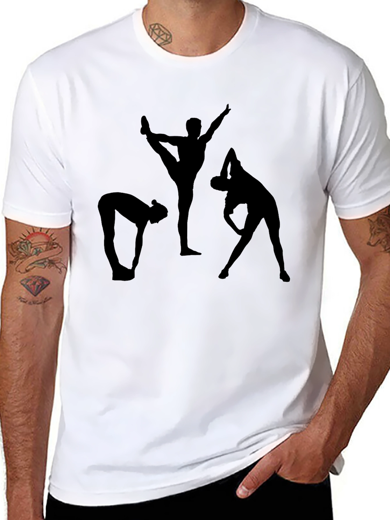 Yoga Silhouette Graphic Black T-Shirt