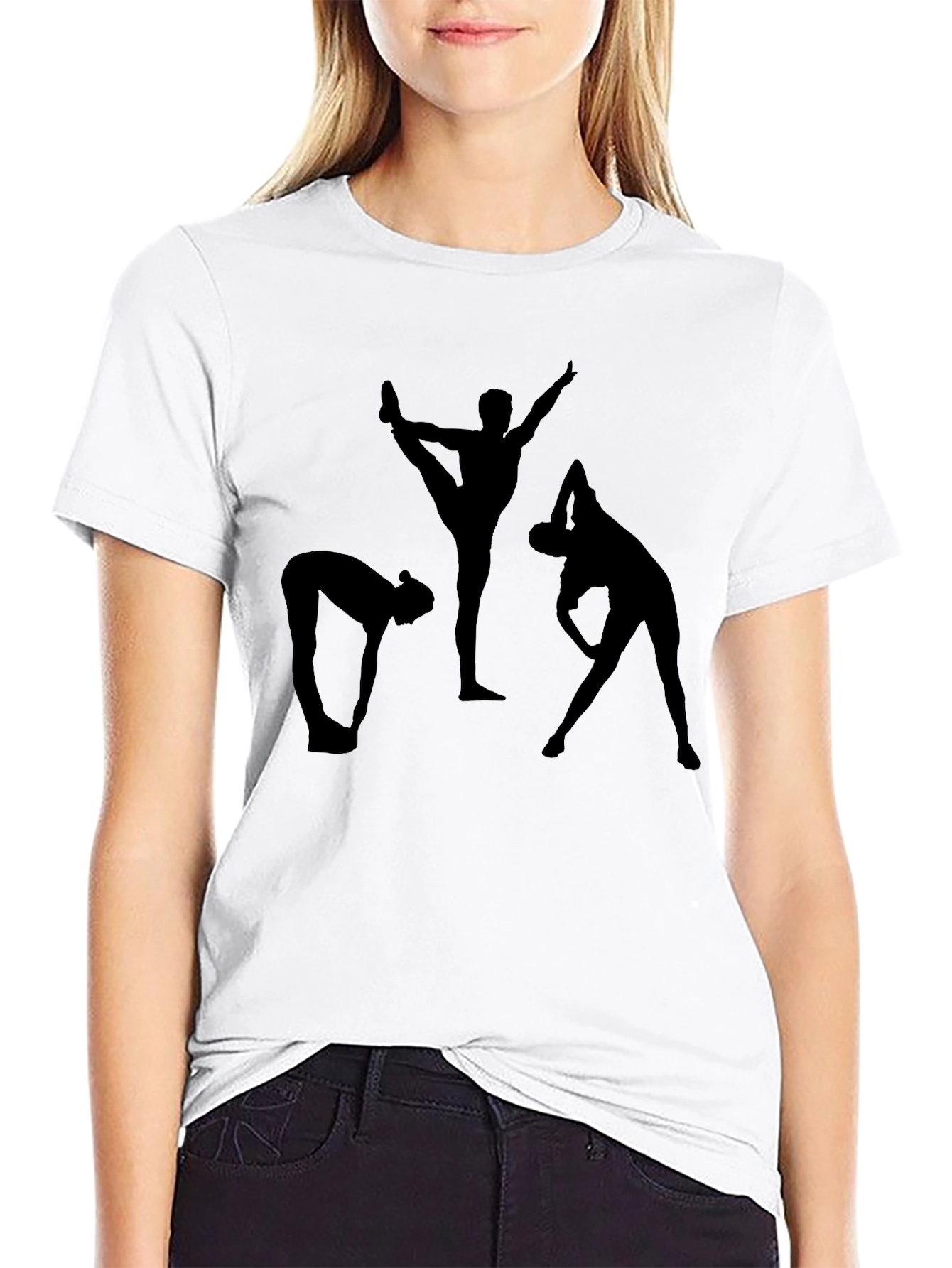 Yoga Silhouette Graphic Black T-Shirt