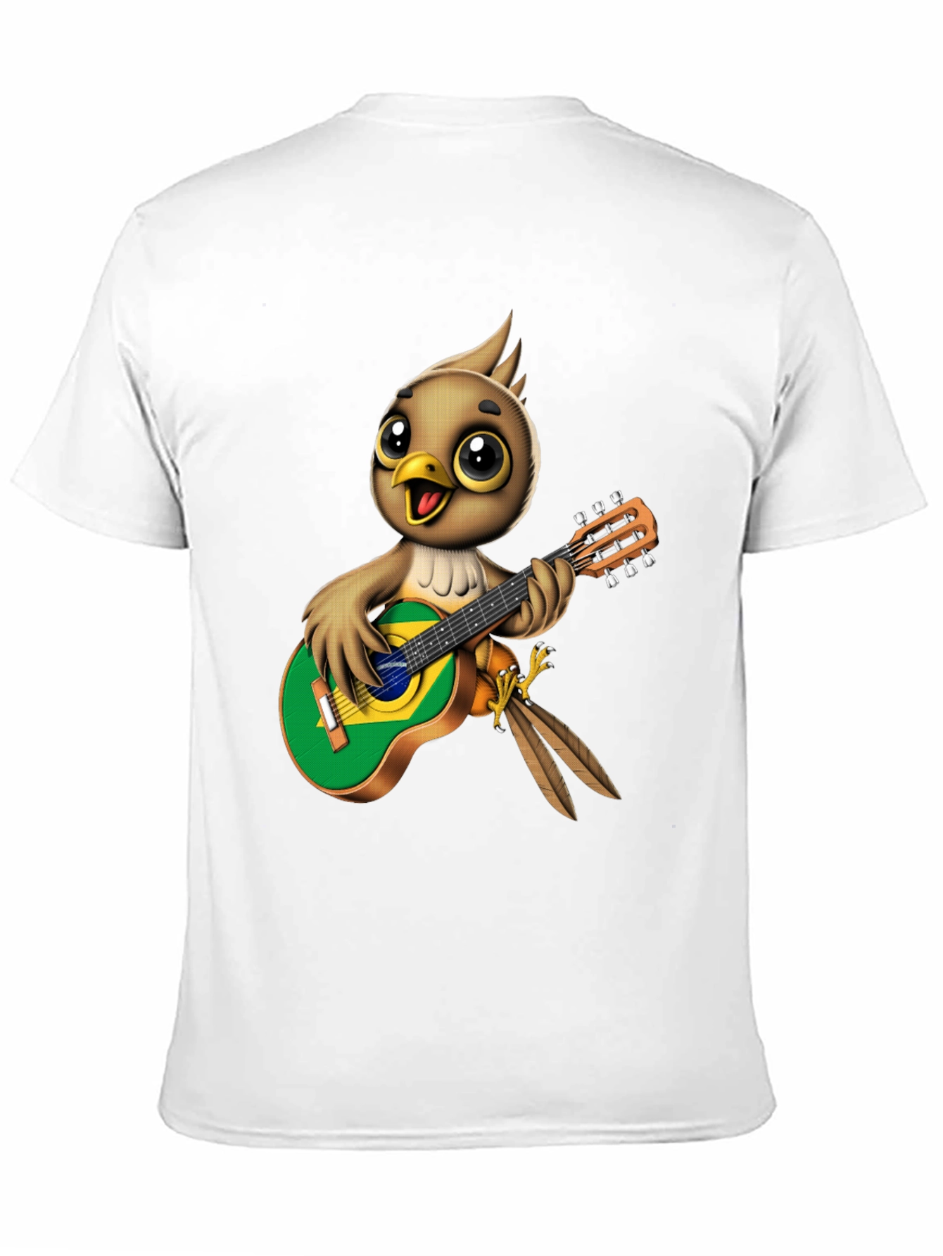 Bird Playing Guitar T-Shirt - Novelty Music Tee