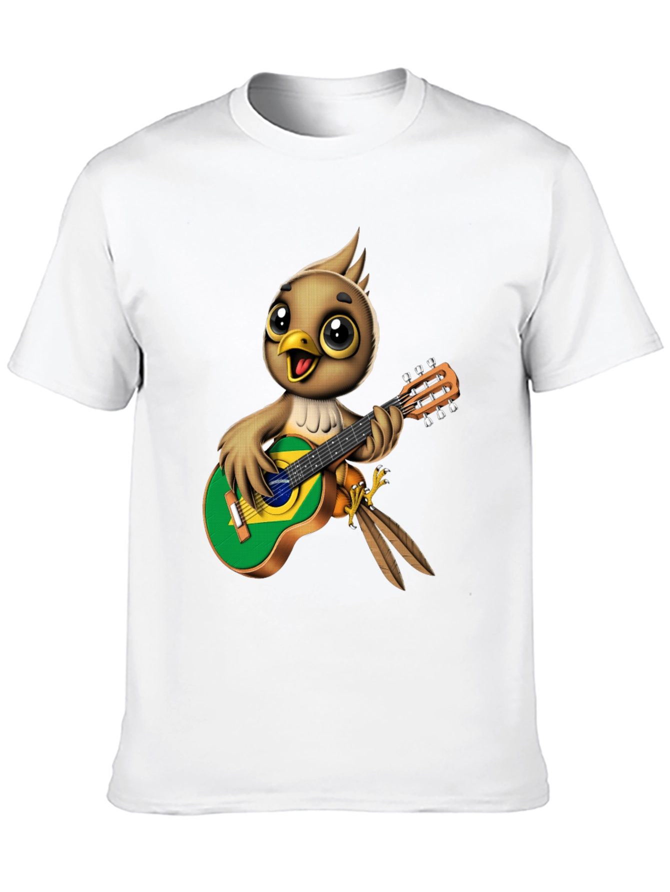 Bird Playing Guitar T-Shirt - Novelty Music Tee