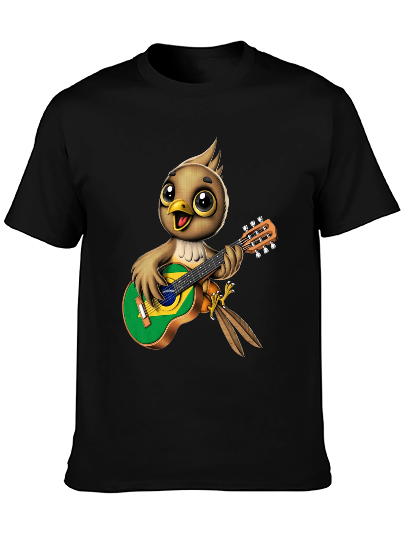 Bird Playing Guitar T-Shirt - Novelty Music Tee