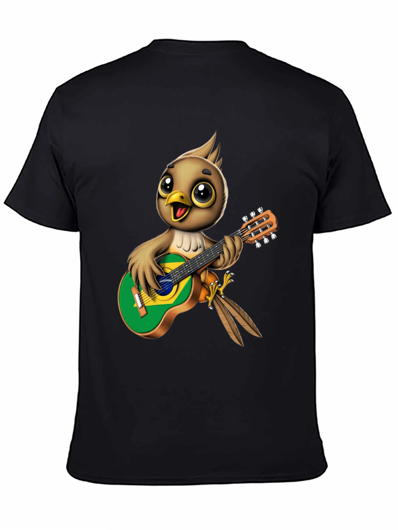 Bird Playing Guitar T-Shirt - Novelty Music Tee