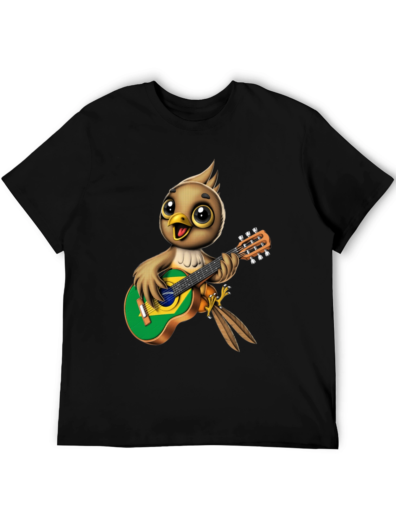 Bird Playing Guitar T-Shirt - Novelty Music Tee