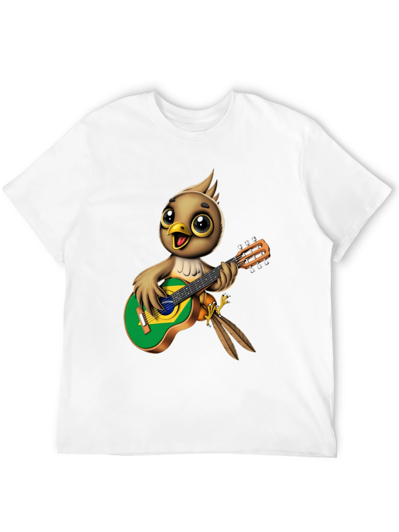 Bird Playing Guitar T-Shirt - Novelty Music Tee