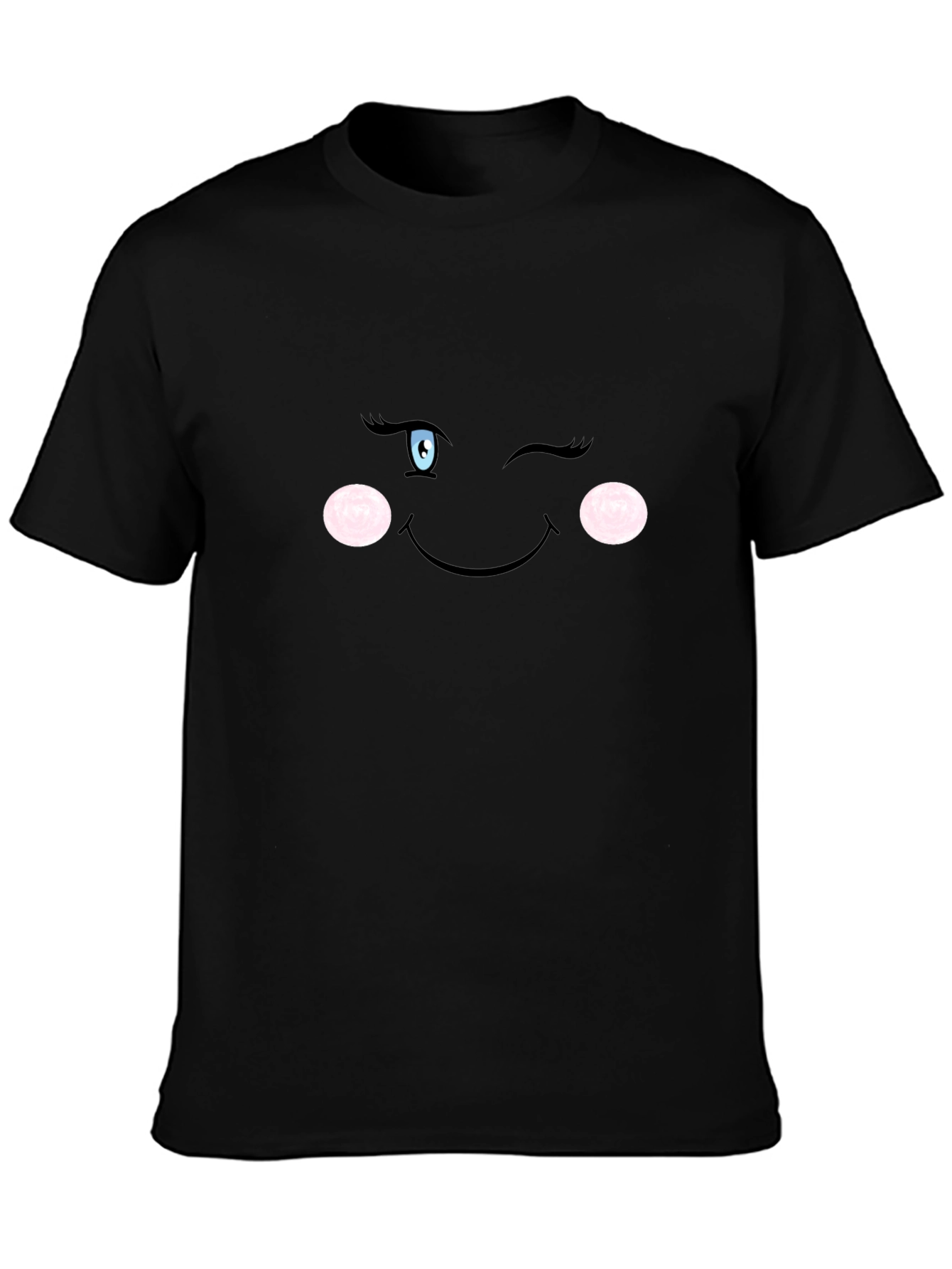 Winking Face Graphic Black T-Shirt