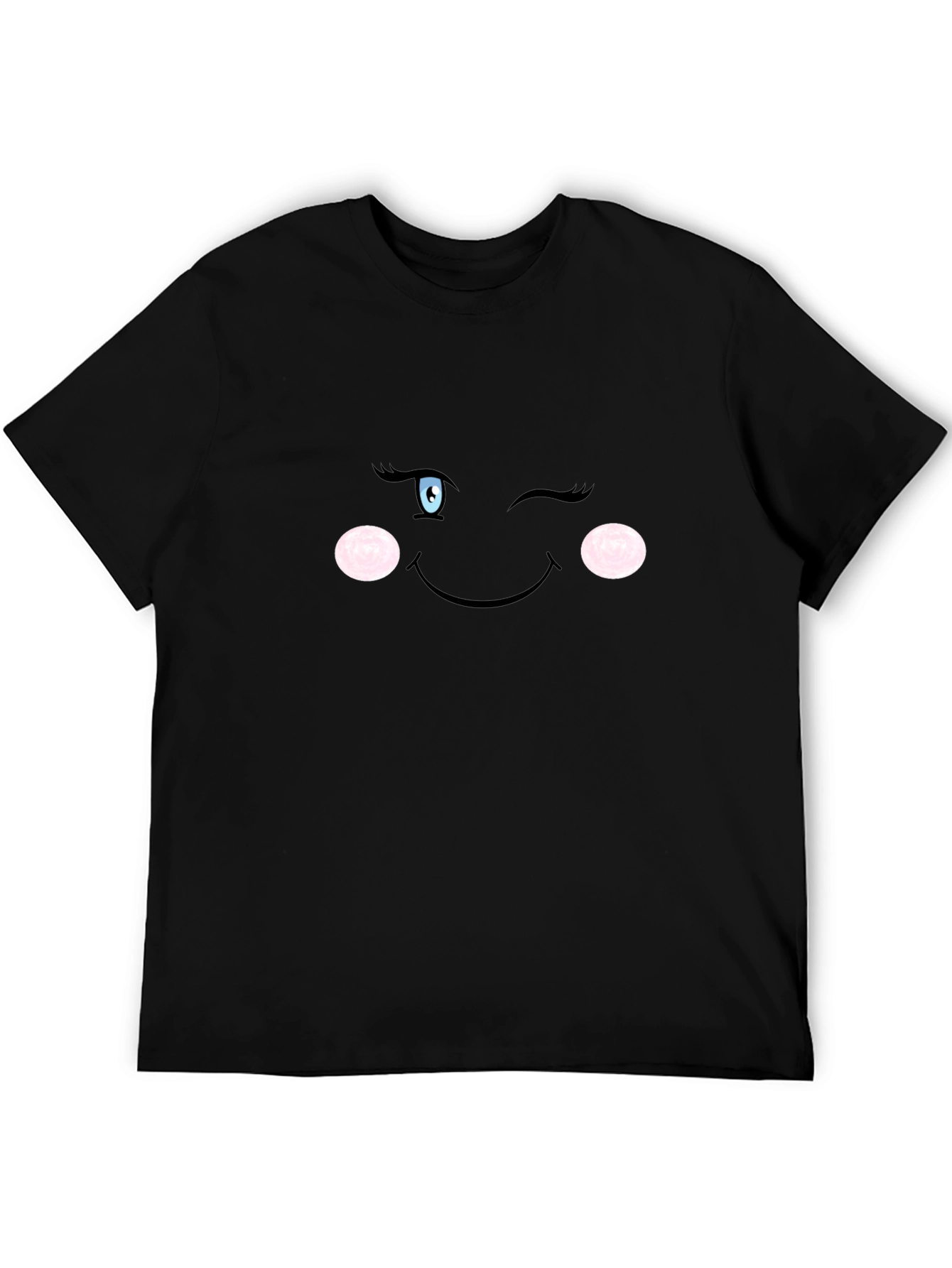 Winking Face Graphic Black T-Shirt