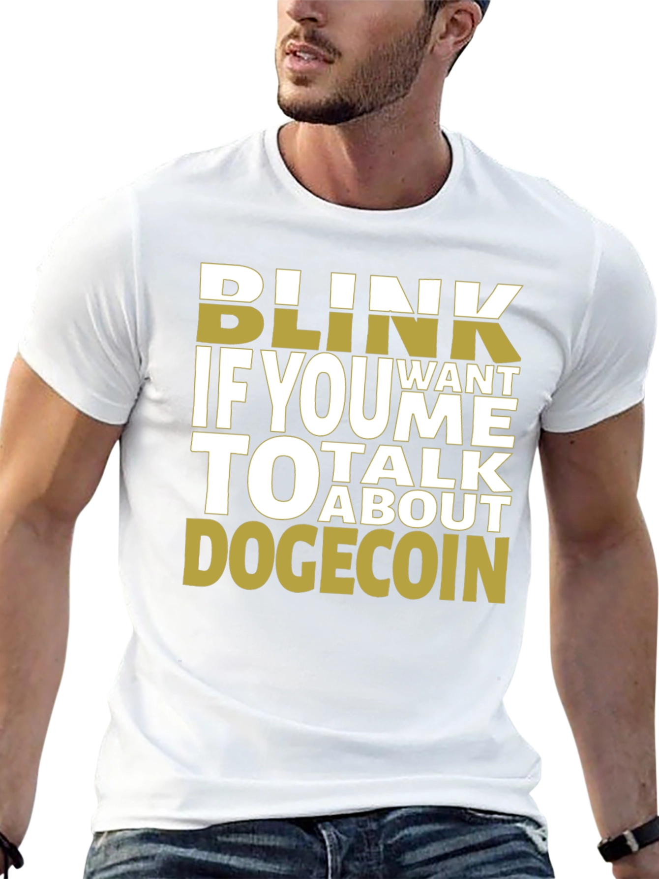 Blink If You Want To Talk Dogecoin Black Tee