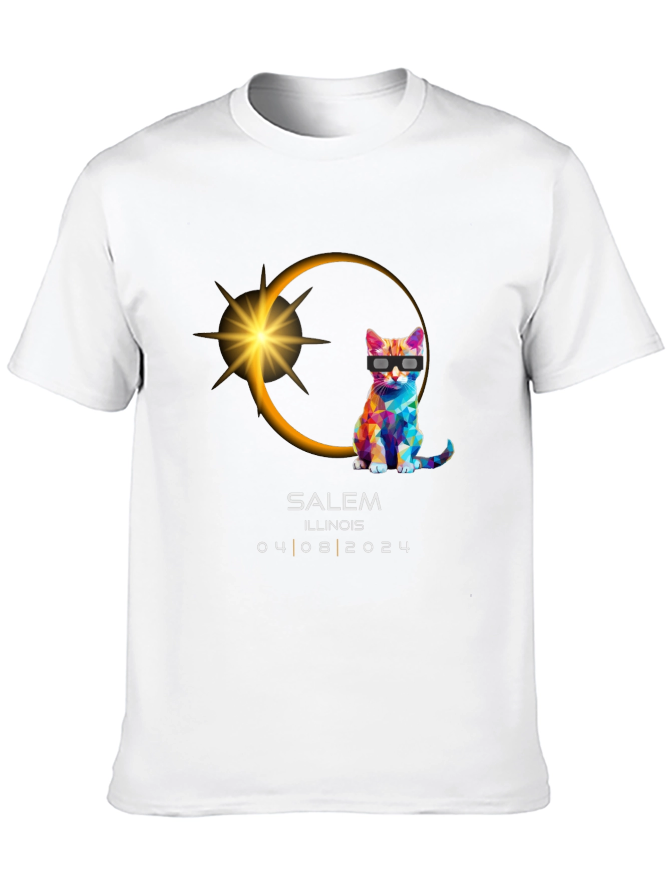 Salem Illinois Eclipse 2024 Cat T-Shirt