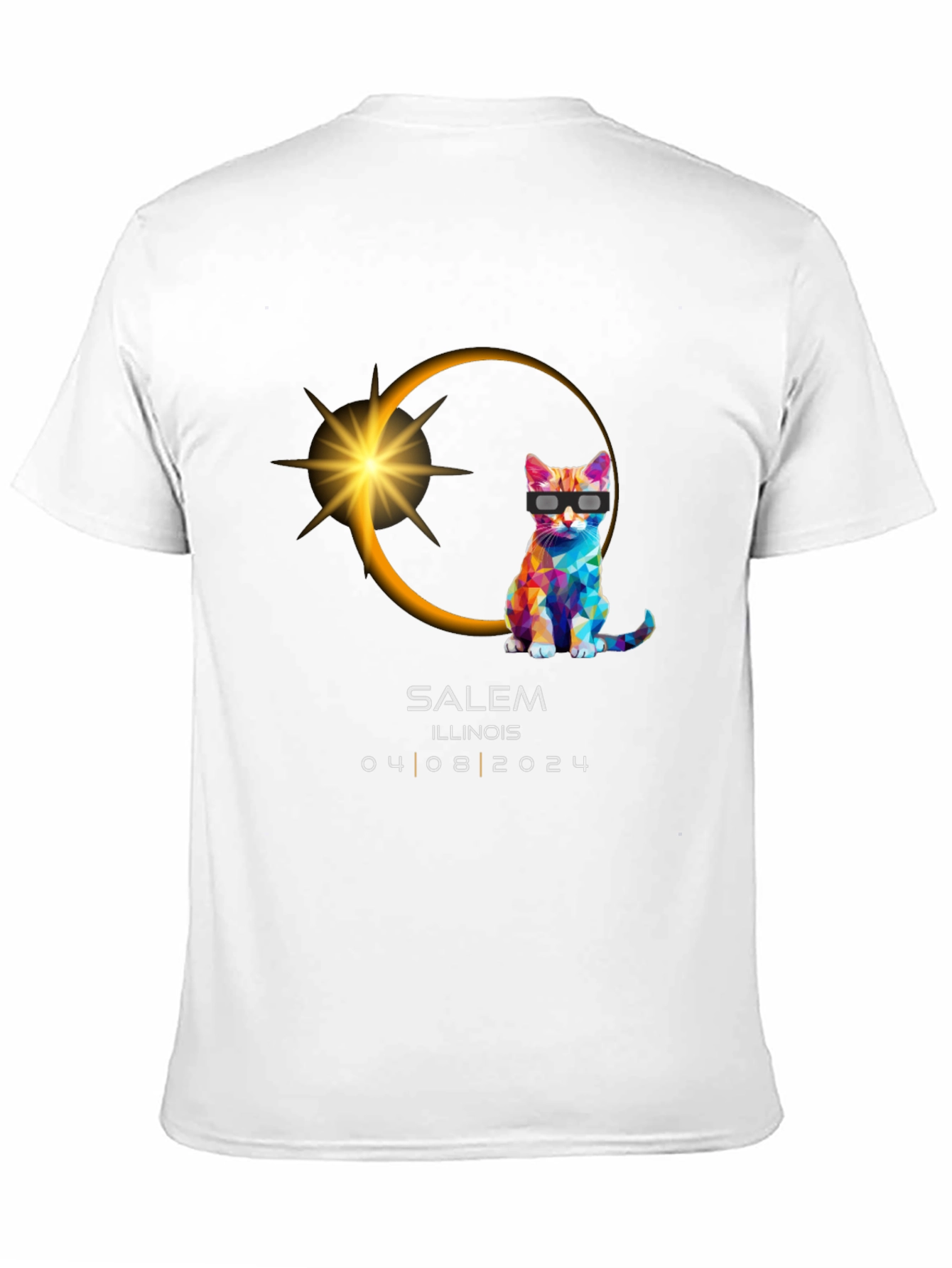 Salem Illinois Eclipse 2024 Cat T-Shirt