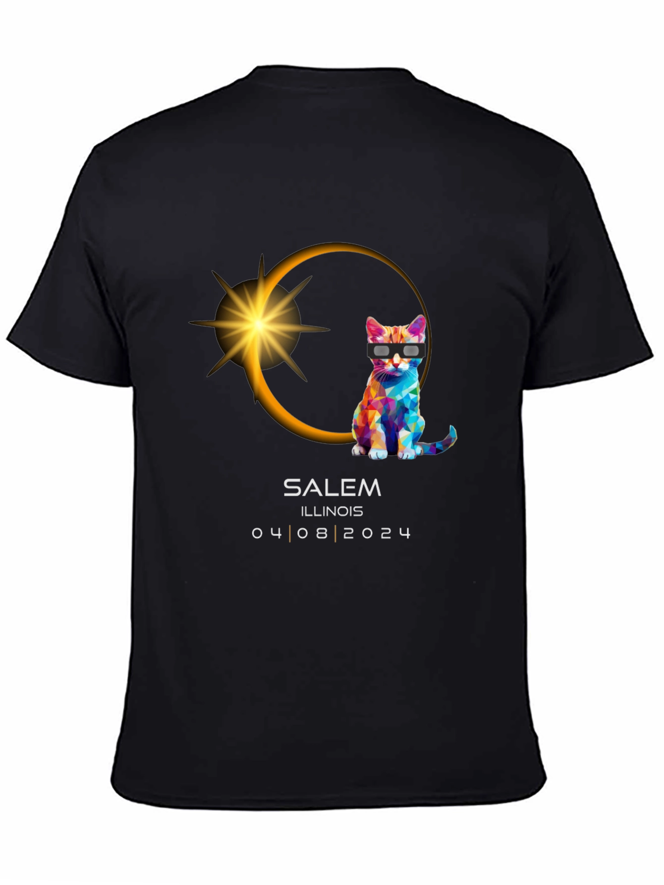 Salem Illinois Eclipse 2024 Cat T-Shirt