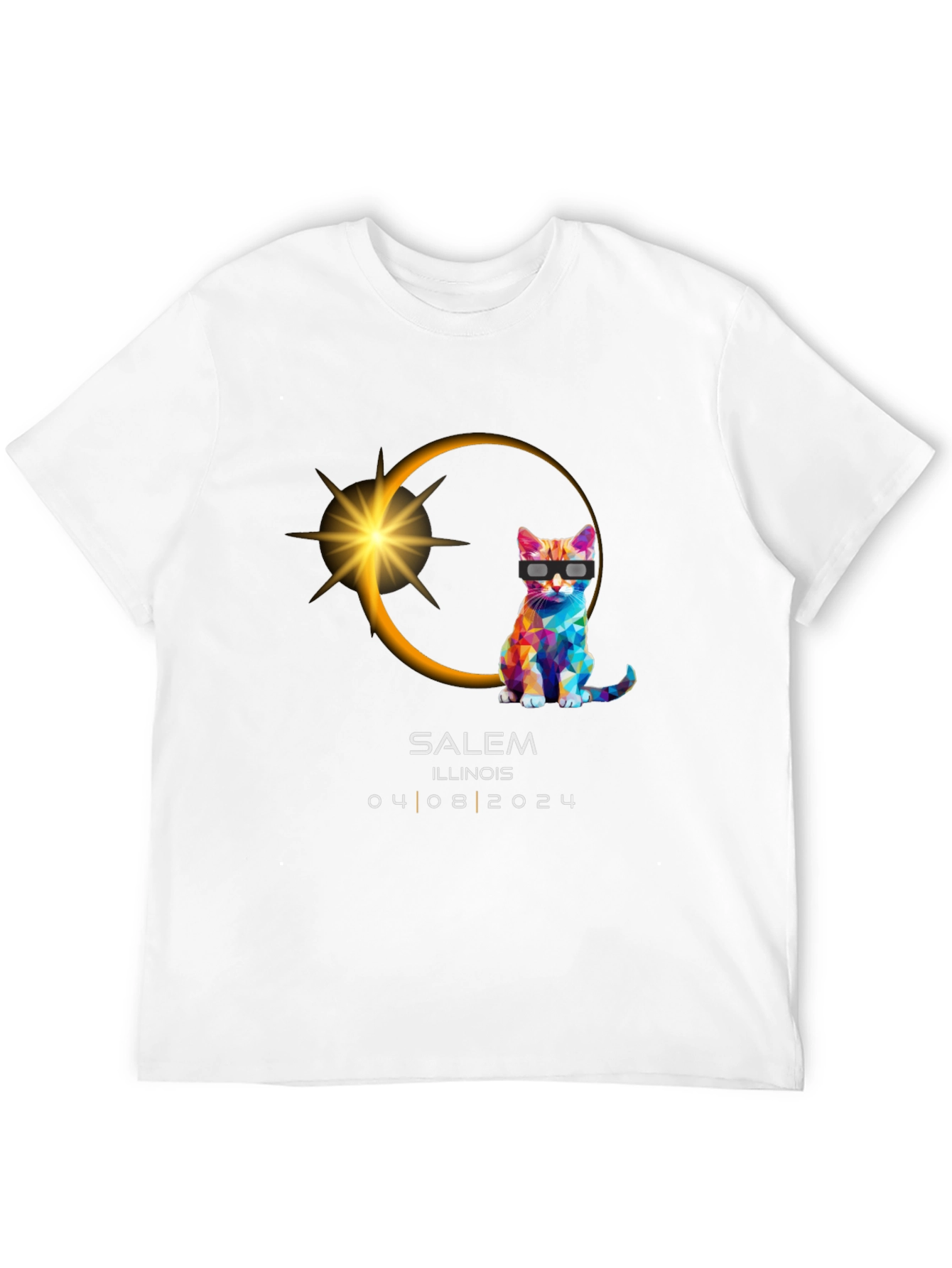 Salem Illinois Eclipse 2024 Cat T-Shirt