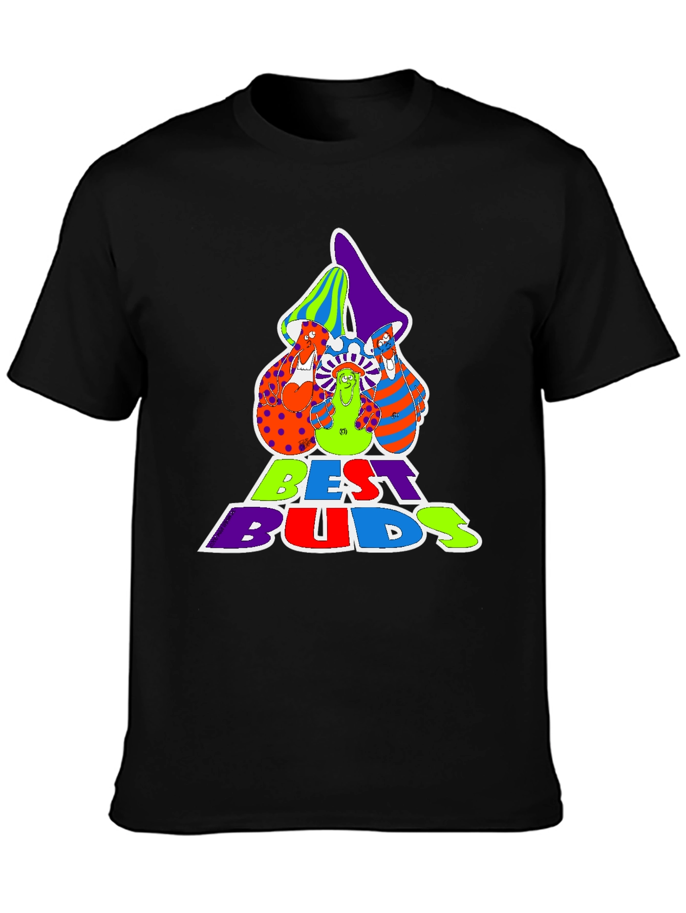 Best Buds Graphic Tee - Groovy Mushroom Design