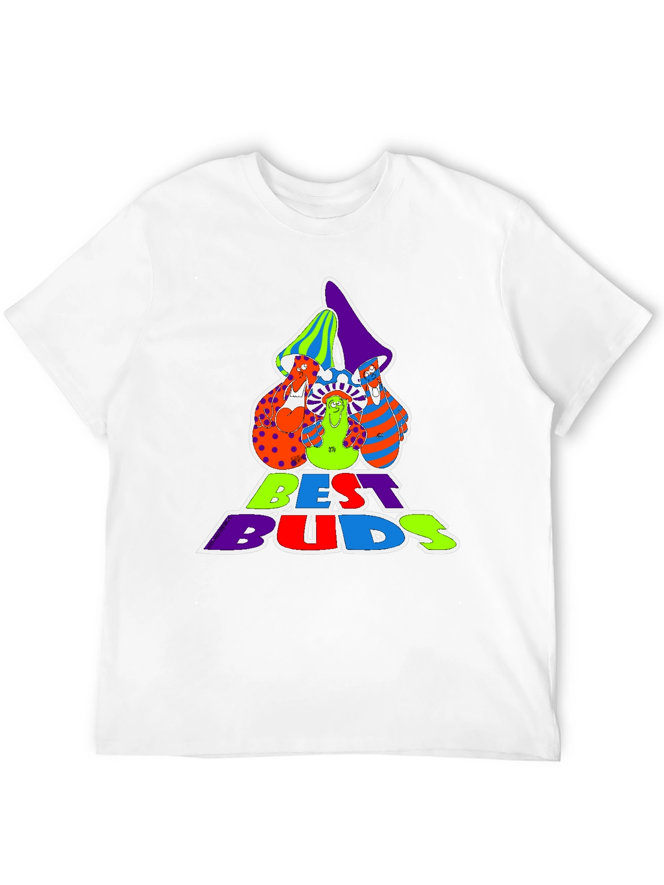 Best Buds Graphic Tee - Groovy Mushroom Design