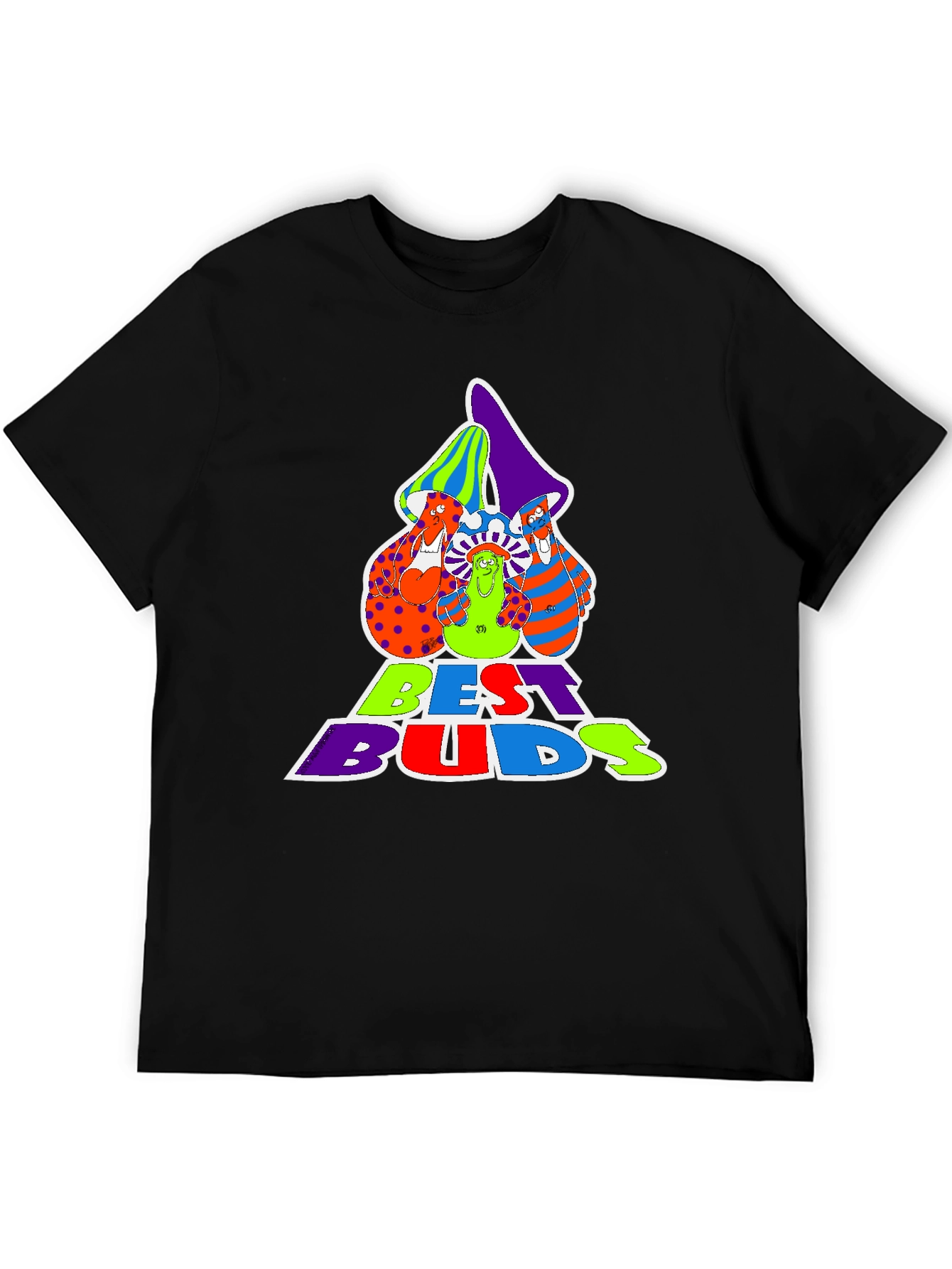 Best Buds Graphic Tee - Groovy Mushroom Design